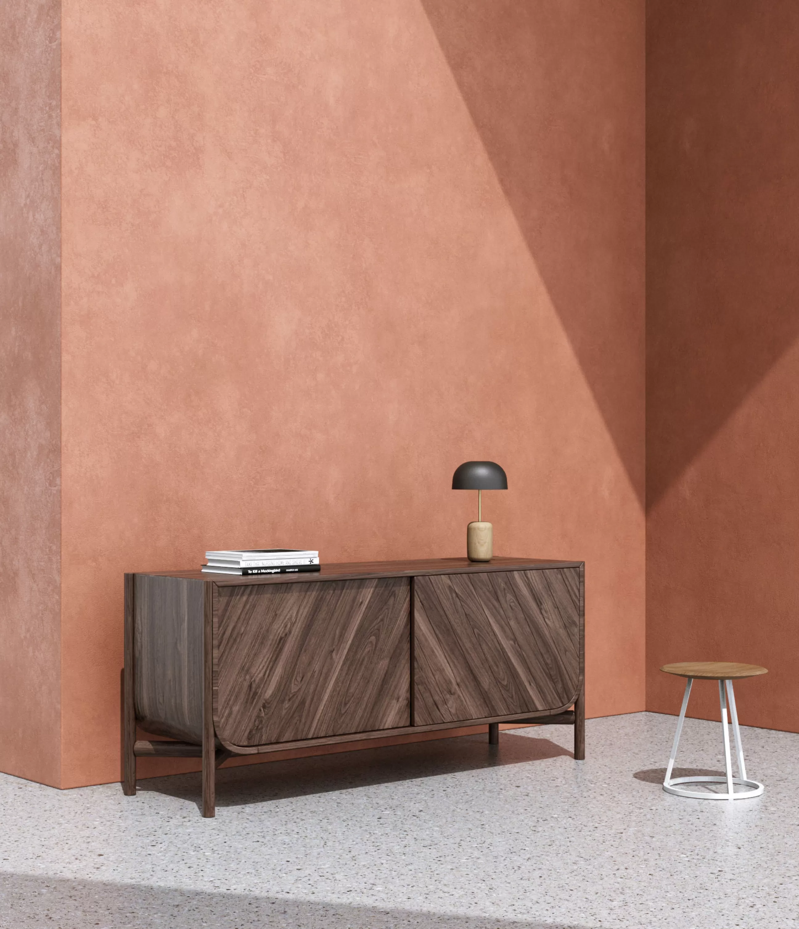 Commodes Buffets Armoires>Harto Buffet Marius Bois Naturel / Meuble Tv - L 155 X H 65 Cm - Noyer