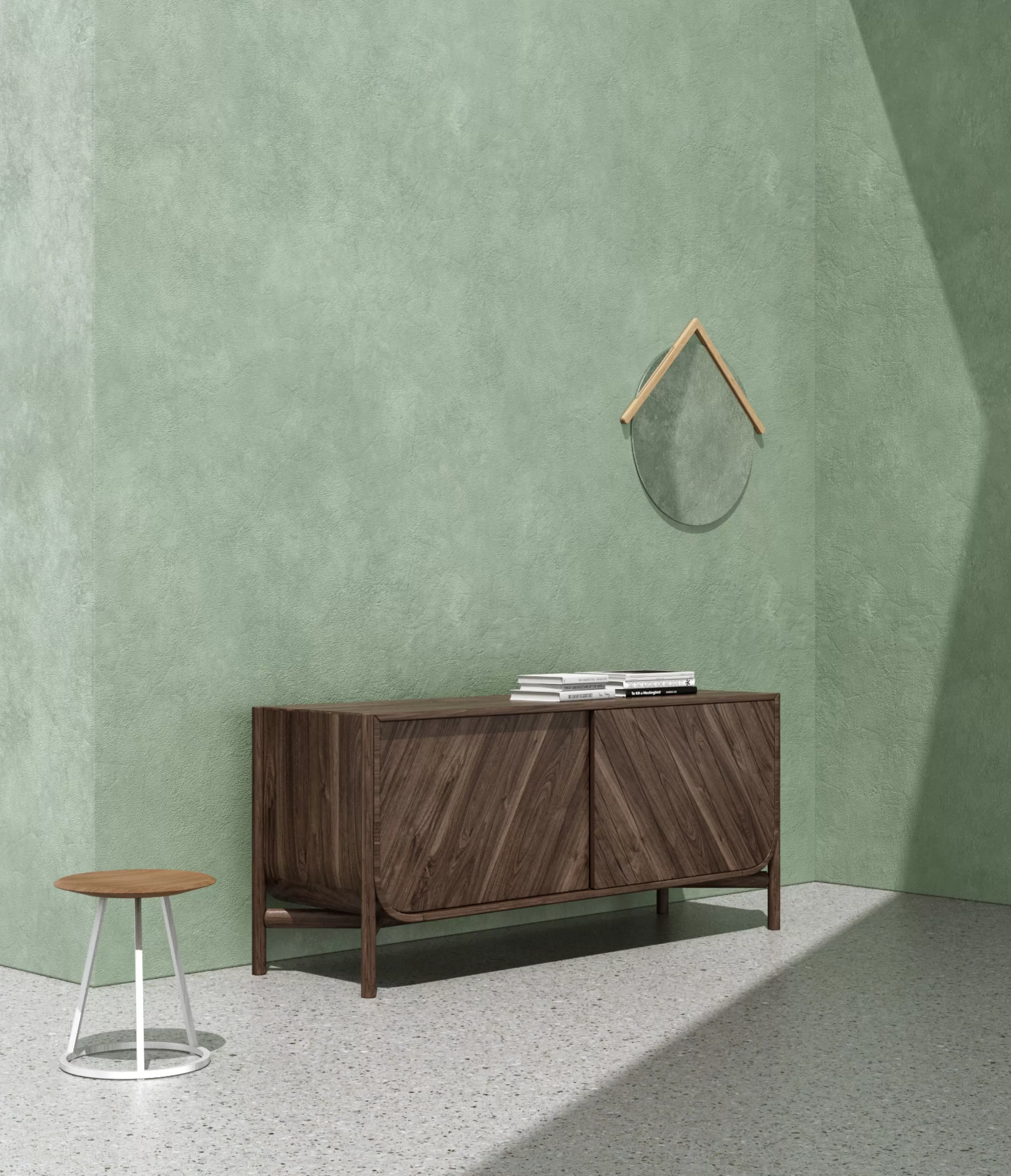 Commodes Buffets Armoires>Harto Buffet Marius Bois Naturel / Meuble Tv - L 155 X H 65 Cm - Noyer