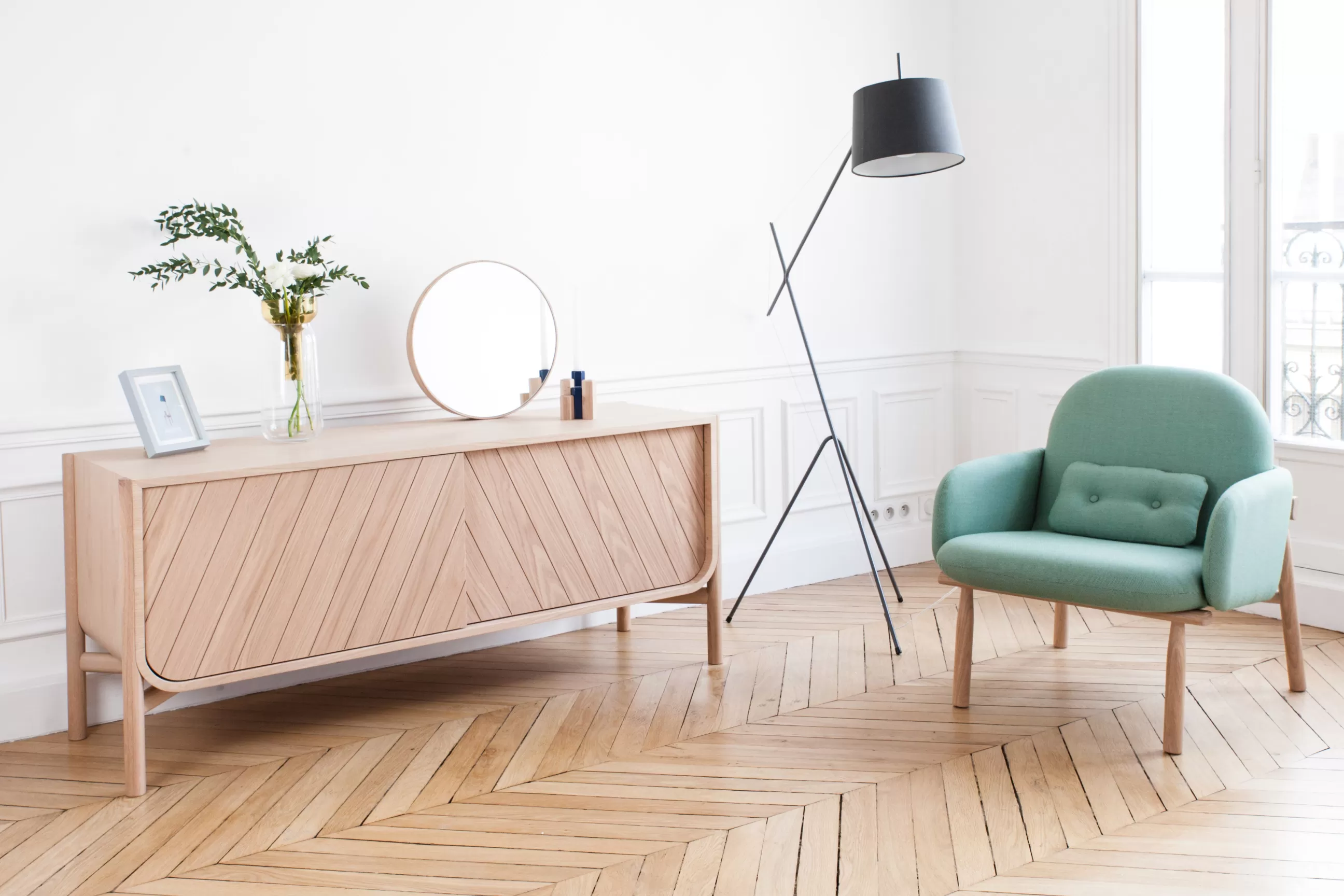 Meubles Tv>Harto Buffet Marius Bois Naturel / Meuble Tv - L 155 X H 65 Cm - Chene Naturel