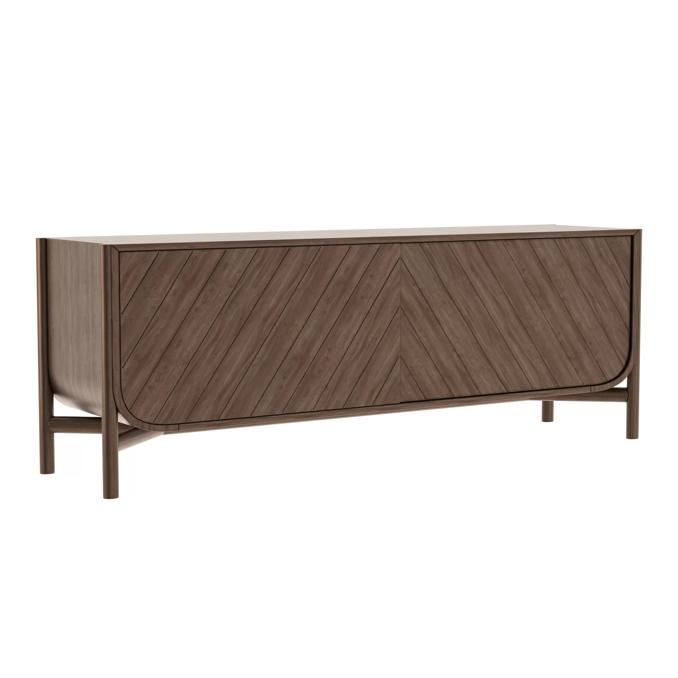 Commodes Buffets Armoires>Harto Buffet Marius Bois Naturel / Meuble Tv - L 185 X H 65 Cm - Noyer