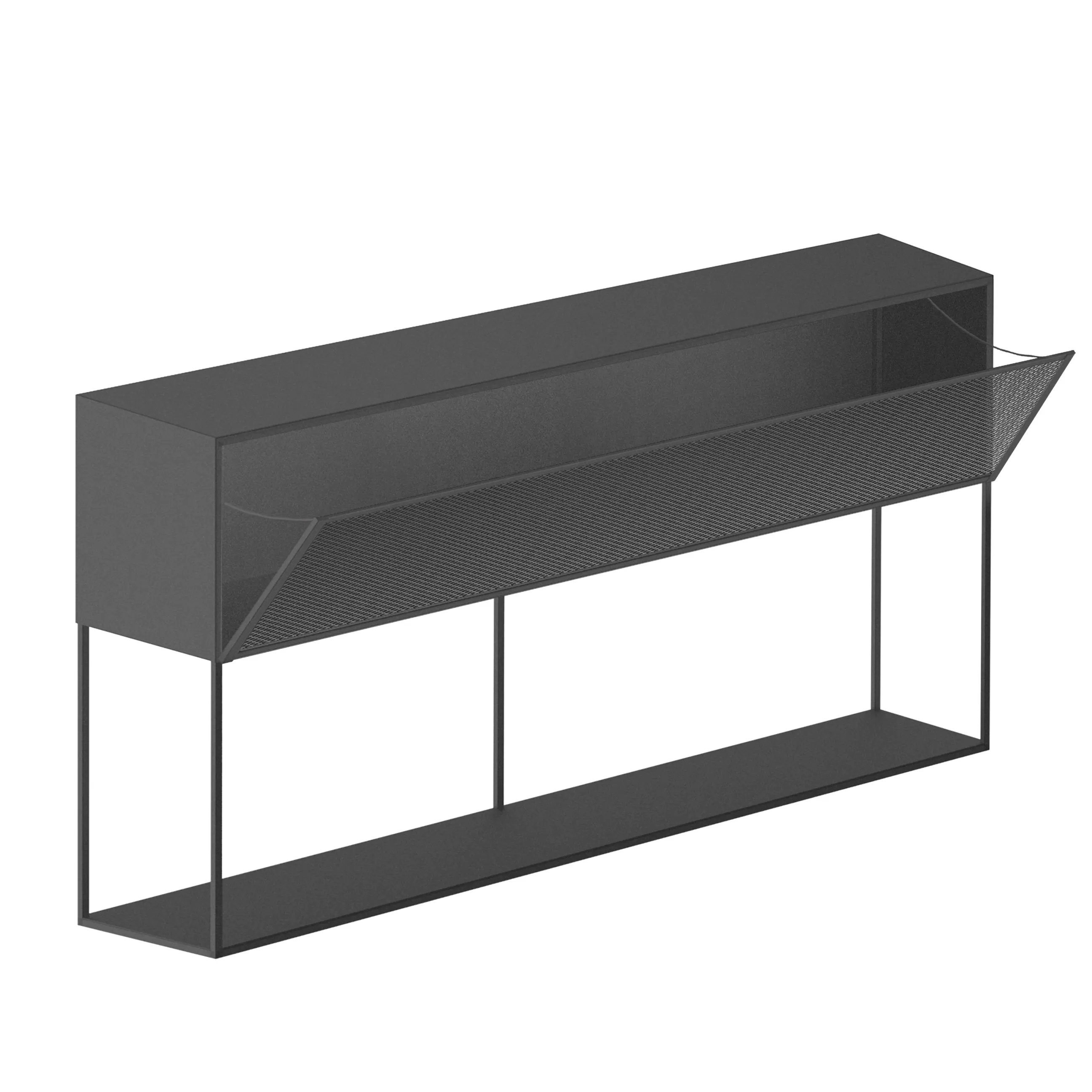 Mobilier Lumineux>Zeus Buffet Tristano Metal Gris / Ave Eclairage Led  - L 150 X H 82 Cm - Gris Micace