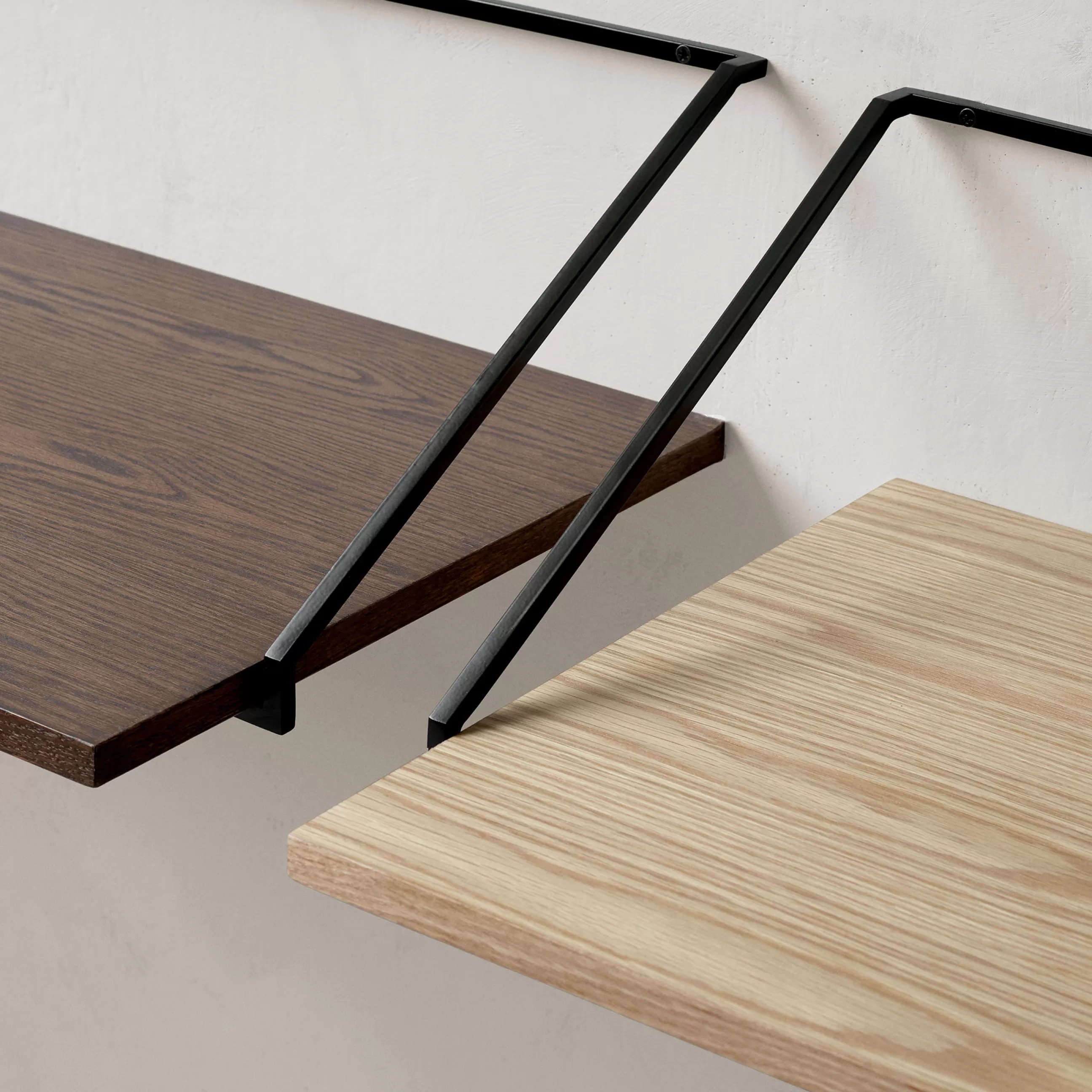 Consoles>Menu Bureau Rail Bois Naturel / Console - L 92 X Prof. 45 Cm - Chene Fonce - Noir