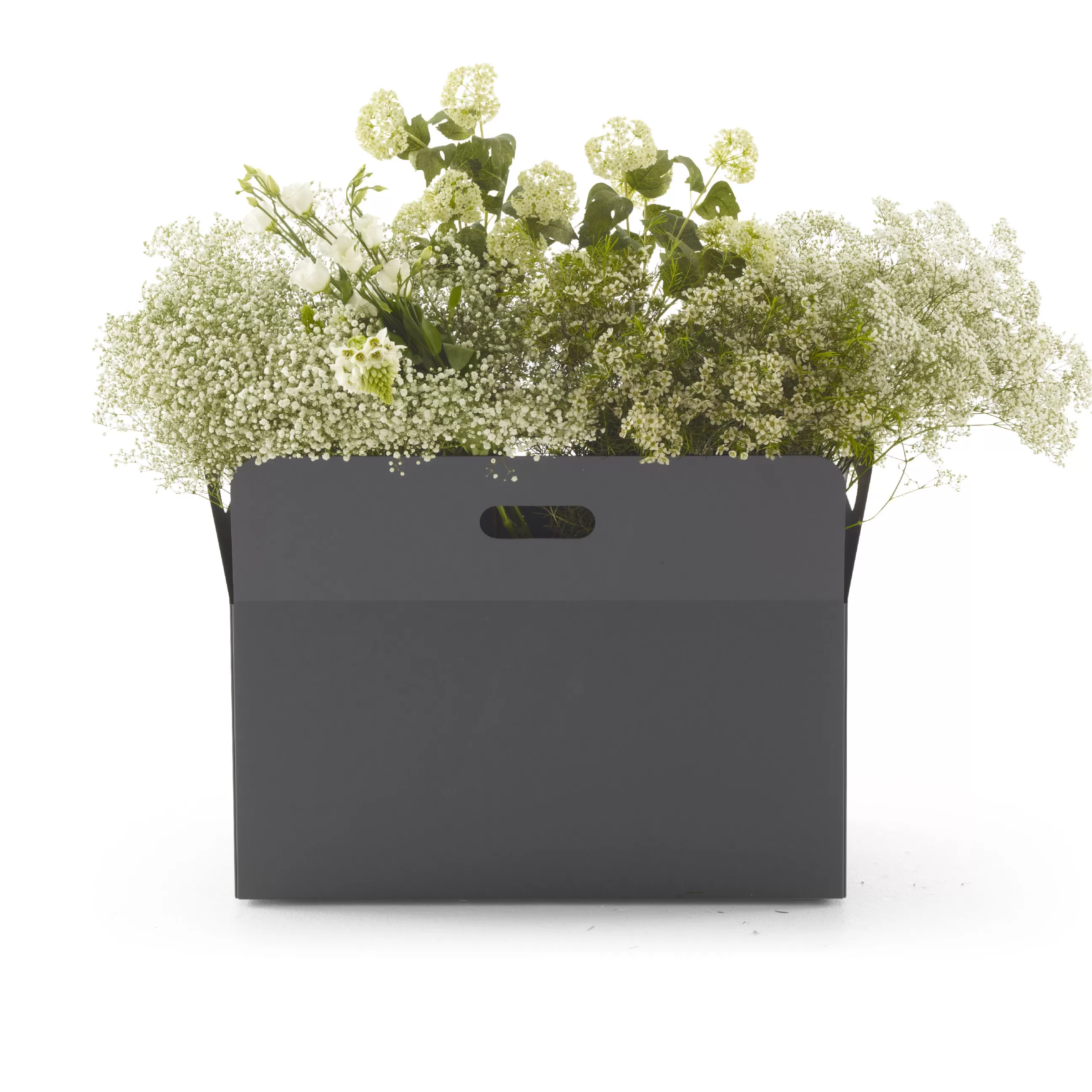 Pots Et Plantes>Cinna Cache-Pot Giardinetto Large Metal Gris Noir / 76 X 43 X H 55 Cm - Acier - Anthracite Irise
