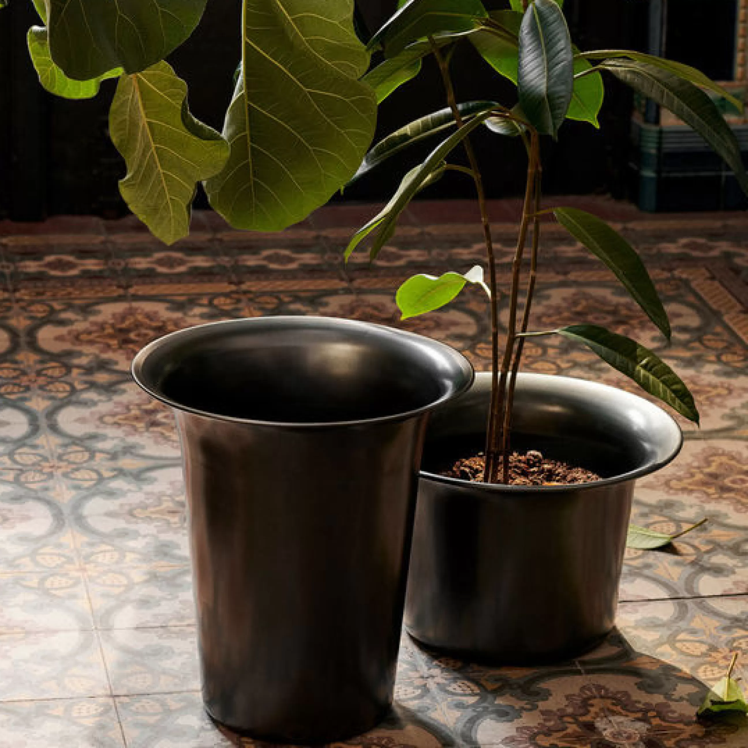 Accessoires Bureau>Ferm Living Cache-Pot Spun Low Metal/ O 37 X H 24 Cm - Aluminium - Noir