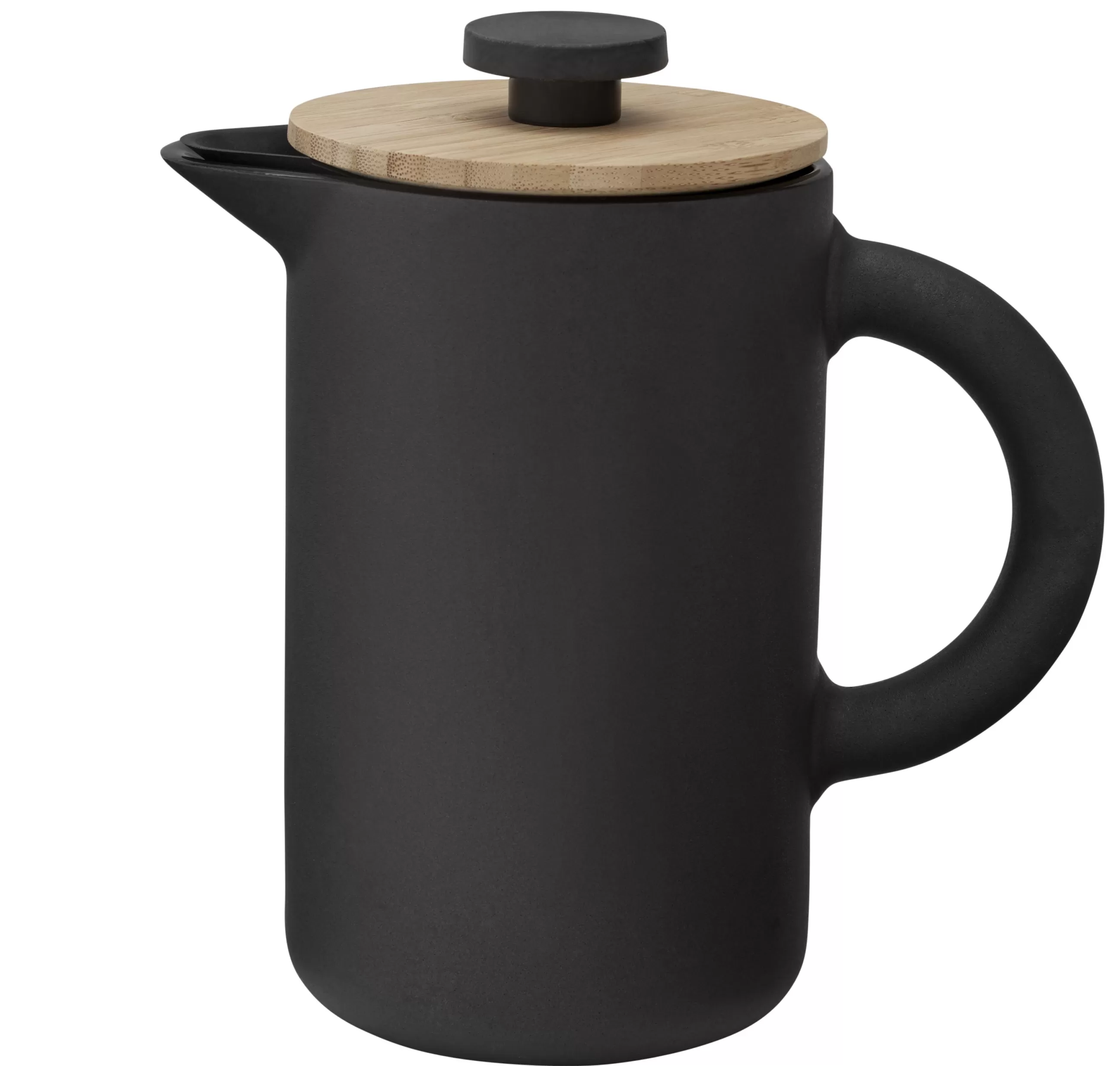 Cafetières>Stelton Cafetiere A Piston Theo Ceramique Noir Bois Naturel / 0,8L - Gres & Bambou - Bambou - Noir Mat