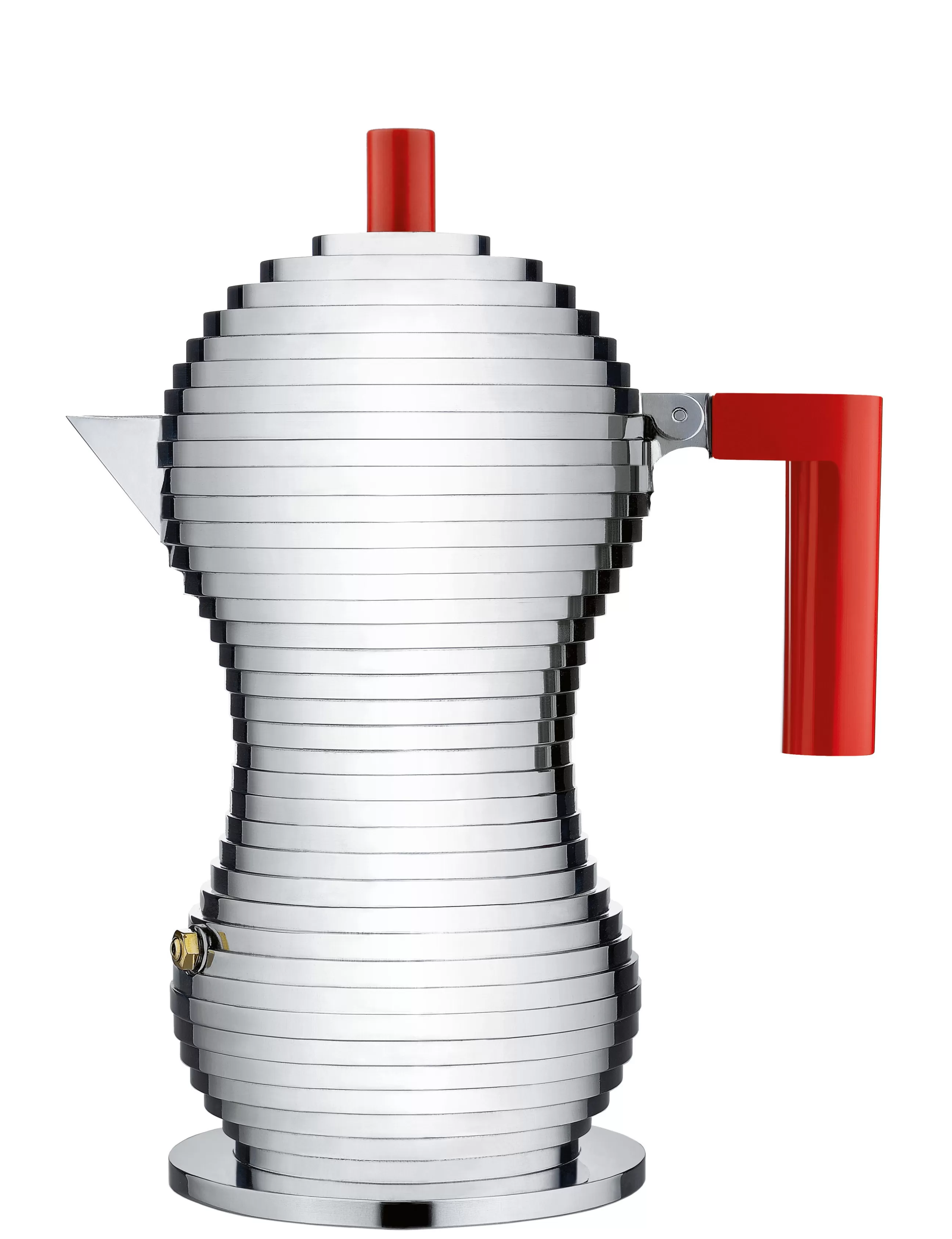 Cafetières>Alessi Cafetiere Italienne Pulcina Rouge Metal / Induction - 3 Tasses - Chrome - Rouge