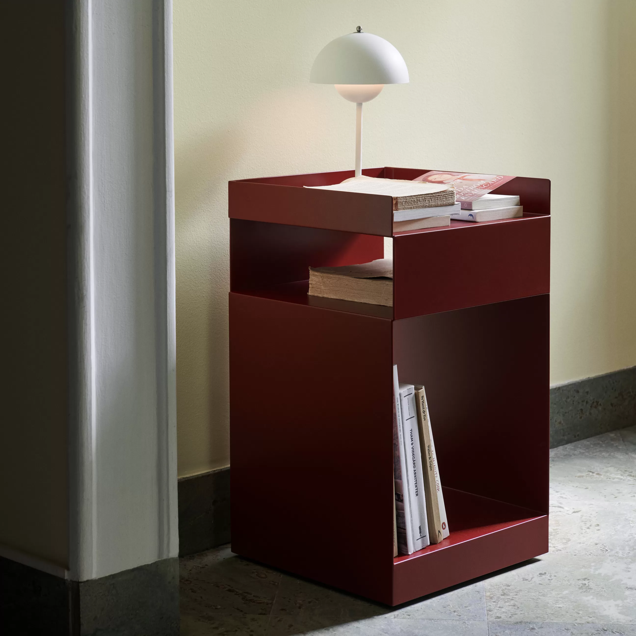 Meubles De Rangement>&tradition Caisson A Roulettes Rotate Sc73 Metal/ 35 X 35 X H 59 Cm - Rouge