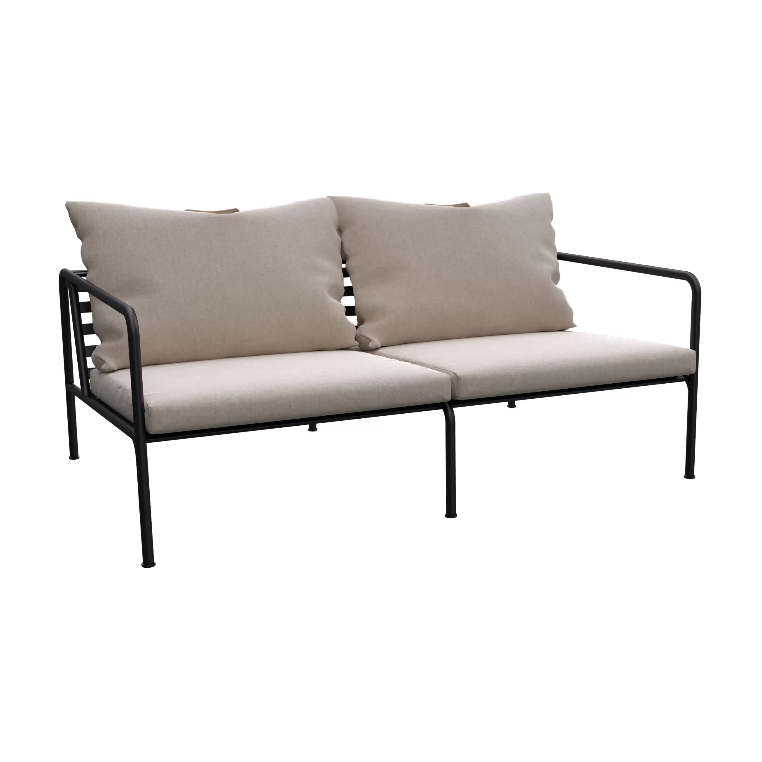 Canapés De Jardin>Houe Canape De Jardin 2 Places Avon Metal Tissu Beige / L 159 Cm - Beige Ash
