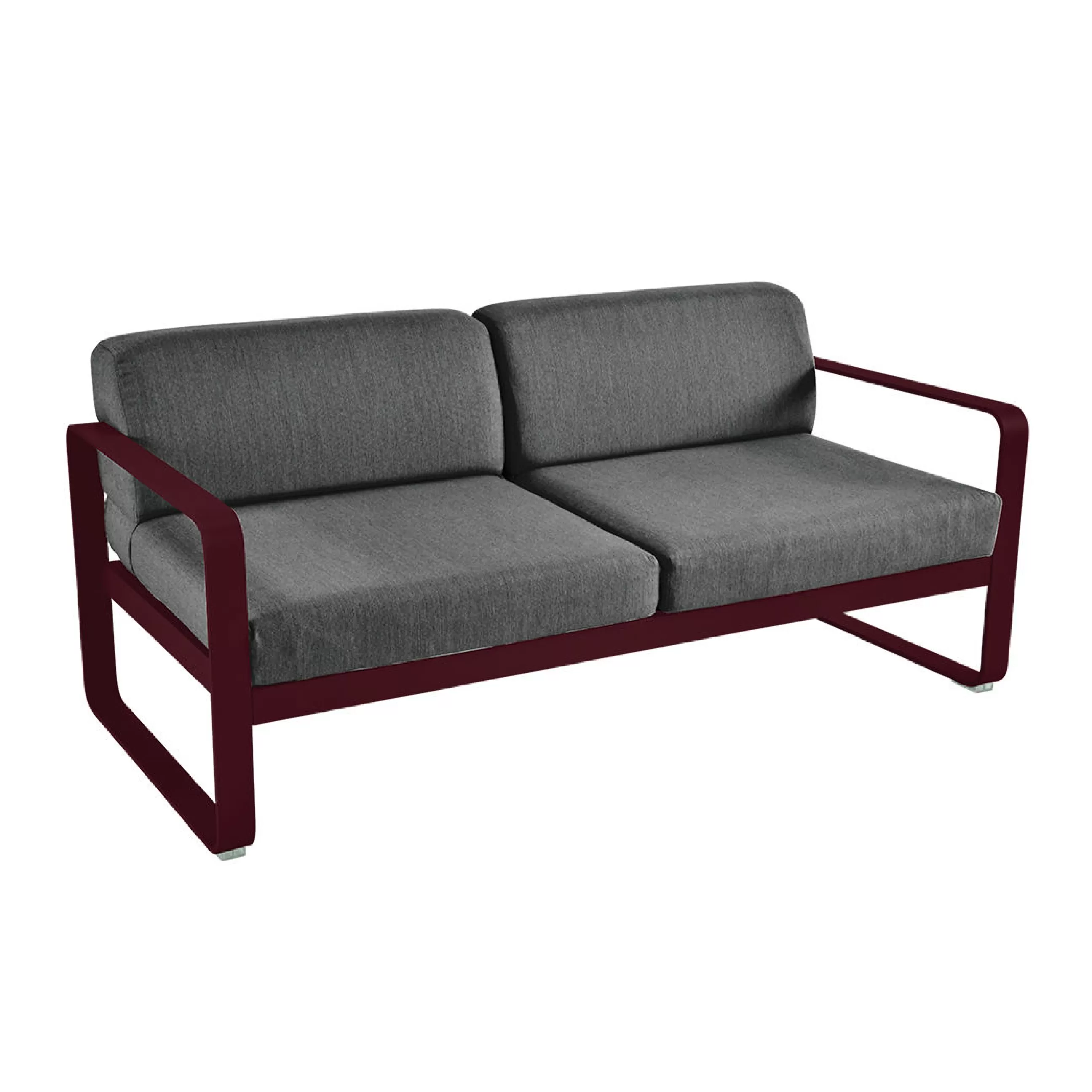 Canapés De Jardin>Fermob Canape De Jardin 2 Places Bellevie Metal Tissu Rouge Gris L 160 Cm - Tissu Graphite - Cerise Noire - Gris Graphite