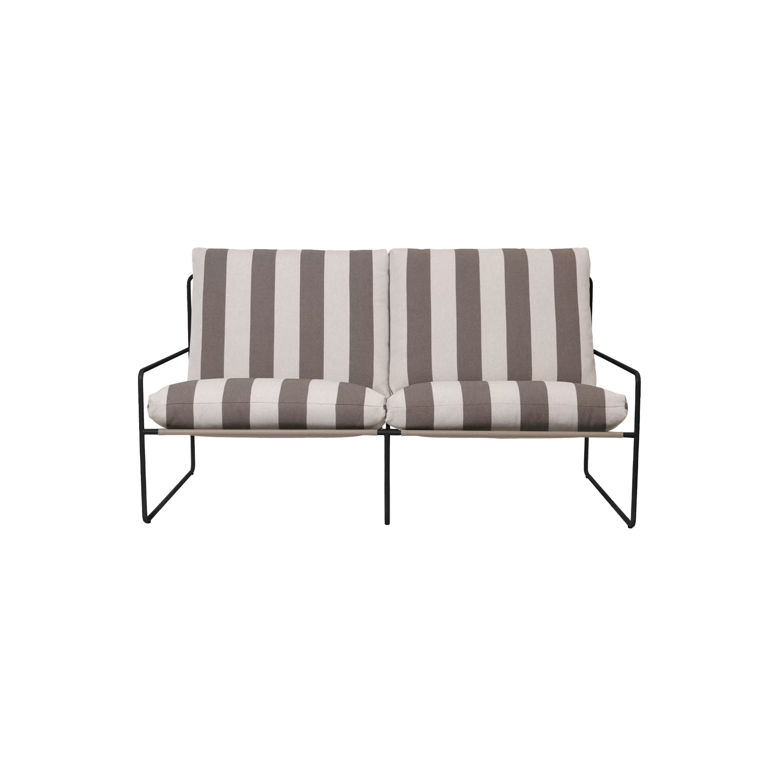 Canapés De Jardin>Ferm Living Canape De Jardin 2 Places Desert Stripe Tissu Marron L 156 Cm - Noir - Raye Chocolat