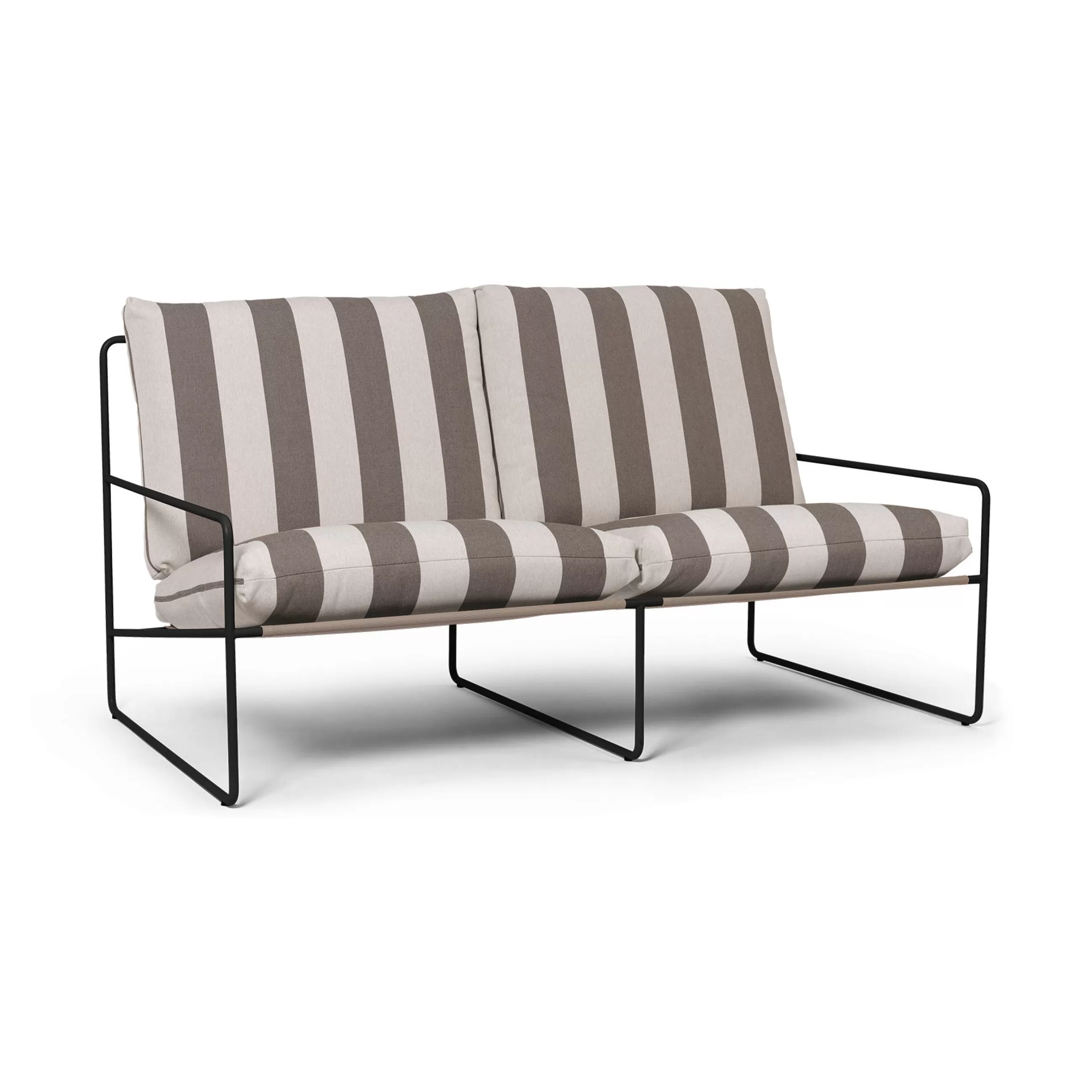 Canapés De Jardin>Ferm Living Canape De Jardin 2 Places Desert Stripe Tissu Marron L 156 Cm - Noir - Raye Chocolat