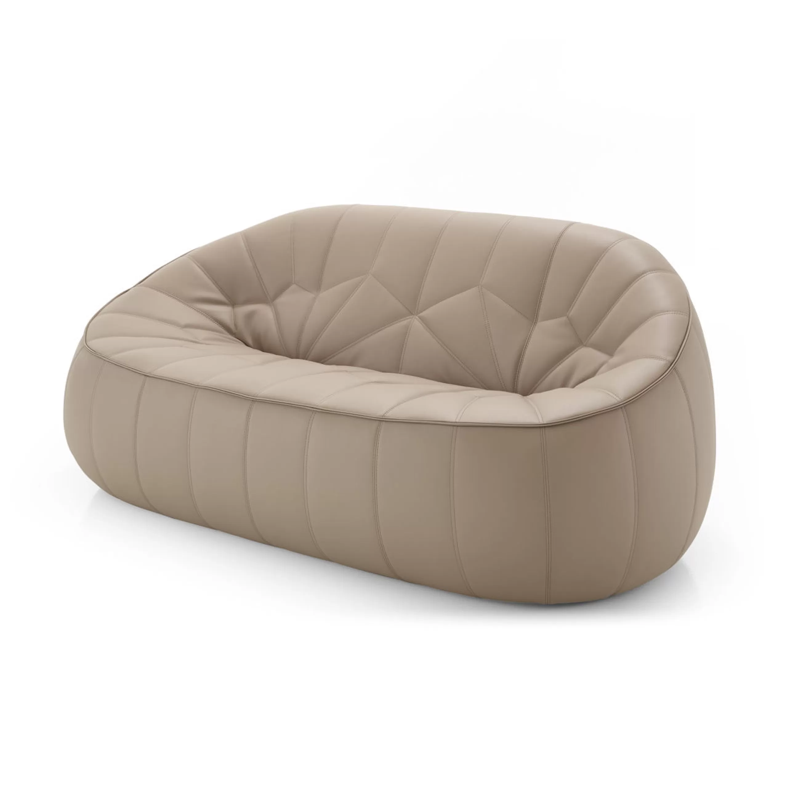 Canapés De Jardin>Cinna Canape De Jardin 2 Places Ottoman Similicuir Beige / L 165 Cm - Taupe