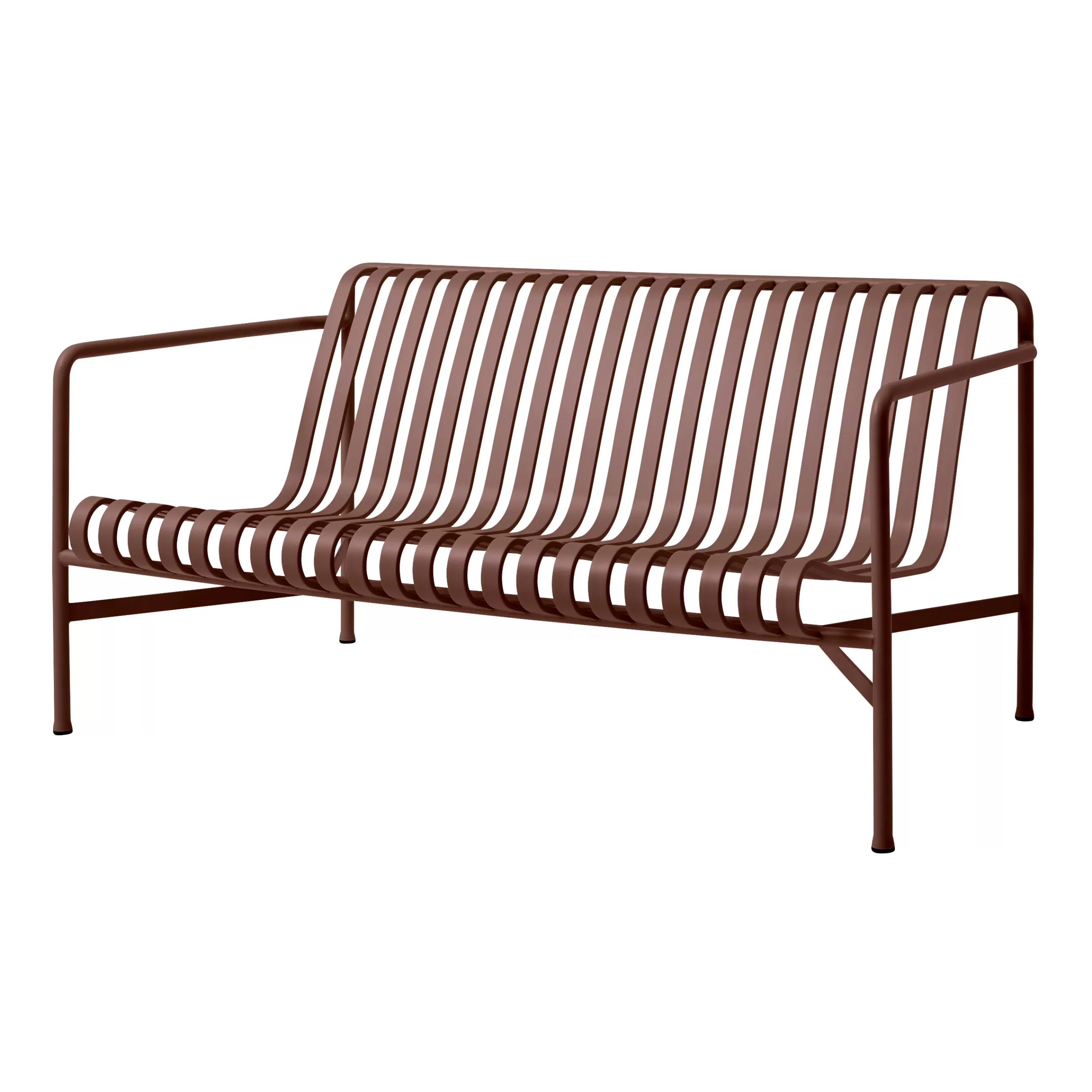 Bancs De Jardin>Hay Canape De Jardin 2 Places Palissade Lounge Metal Rouge / L 139 Cm - R & E Bouroullec - Rouge Oxyde