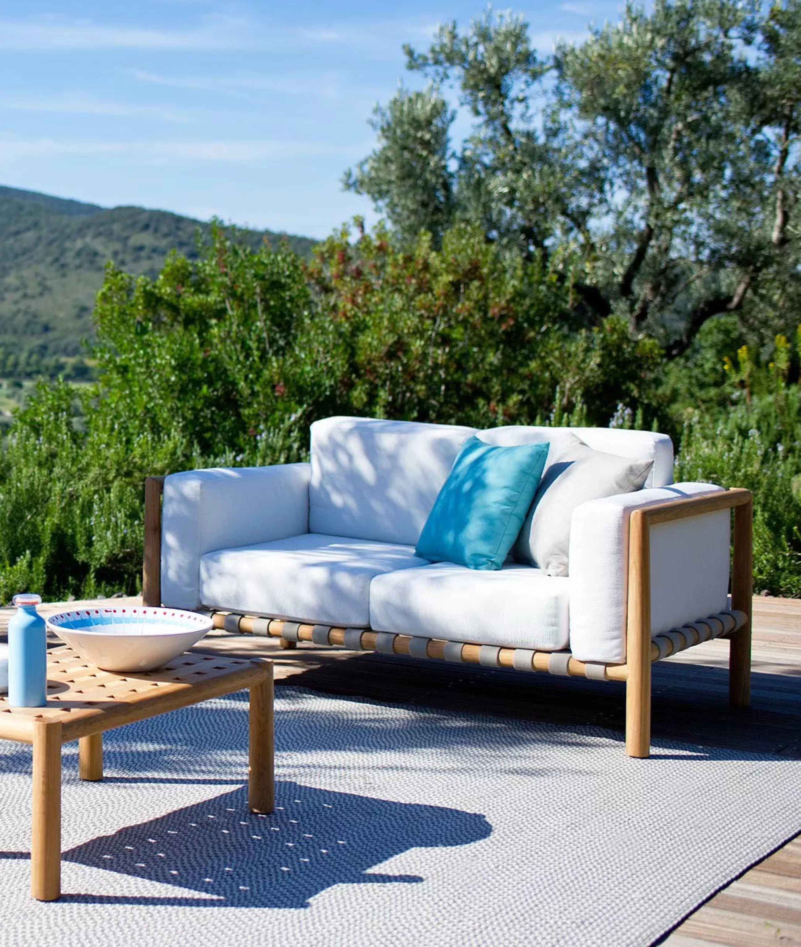 Canapés De Jardin>Unopiu Canape De Jardin 2 Places Pevero Bois Naturel / L 150 Cm - Teck / Sans Coussin - Taupe - Teck