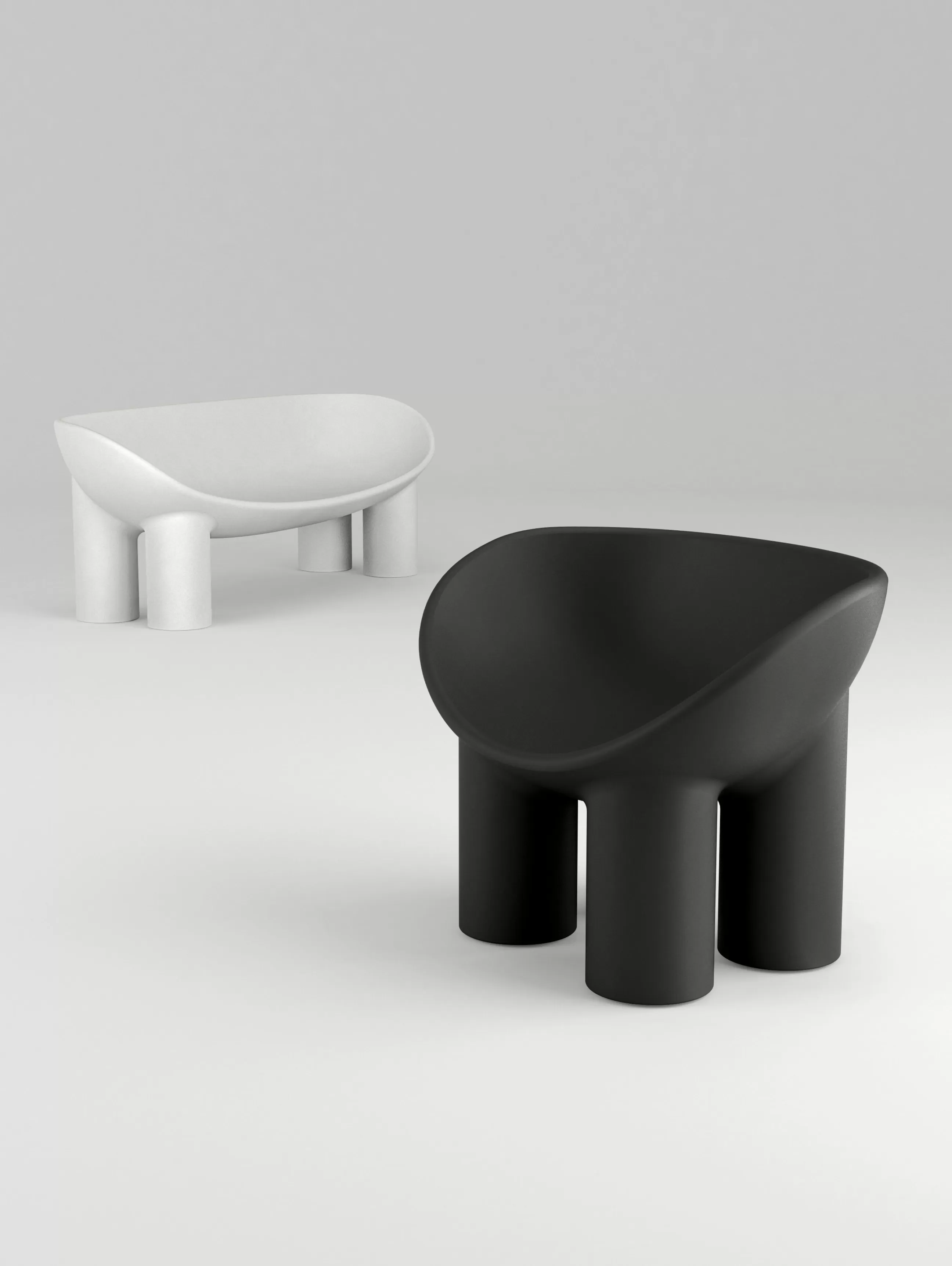 Canapés De Jardin>Driade Canape De Jardin 2 Places Roly Poly Plastique Noir / L 175 Cm - Polyethylene - Charbon