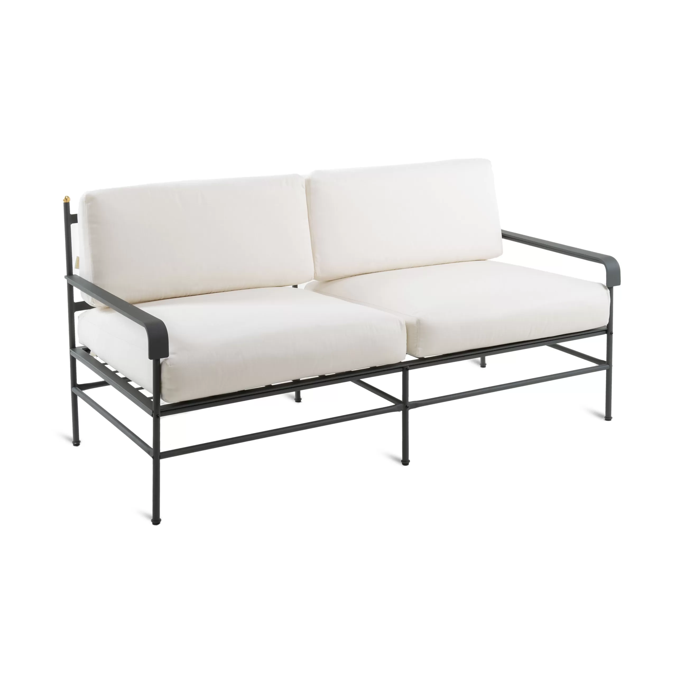 Canapés De Jardin>Unopiu Canape De Jardin 2 Places Toscana Metal Tissu Blanc Gris Noir / L 161 Cm - Gris Graphite