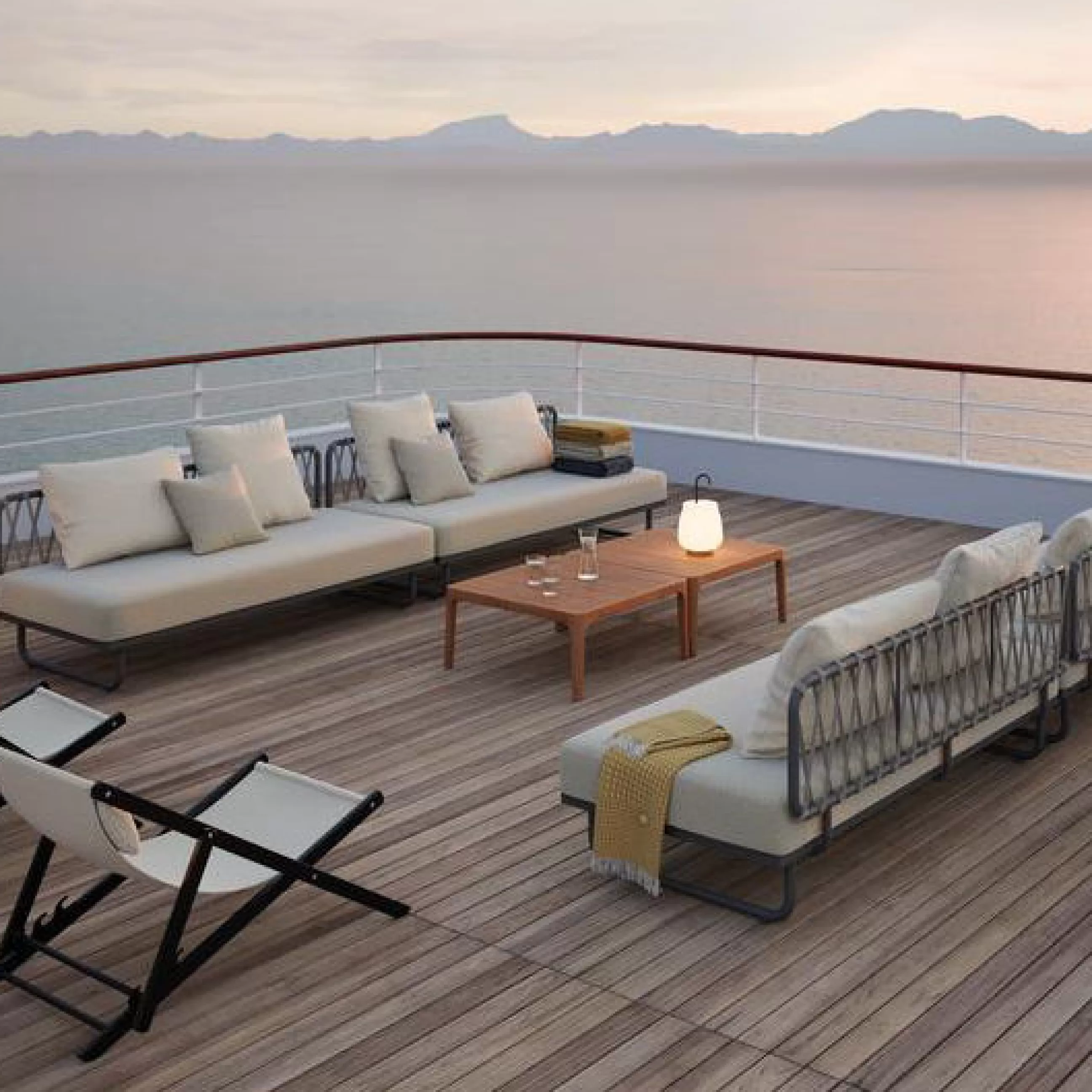 Canapés De Jardin>Cinna Canape De Jardin 2 Places Valmer Tissu Gris / L 201 Cm - Corde Polypropylene & Aluminium - Gris Chine