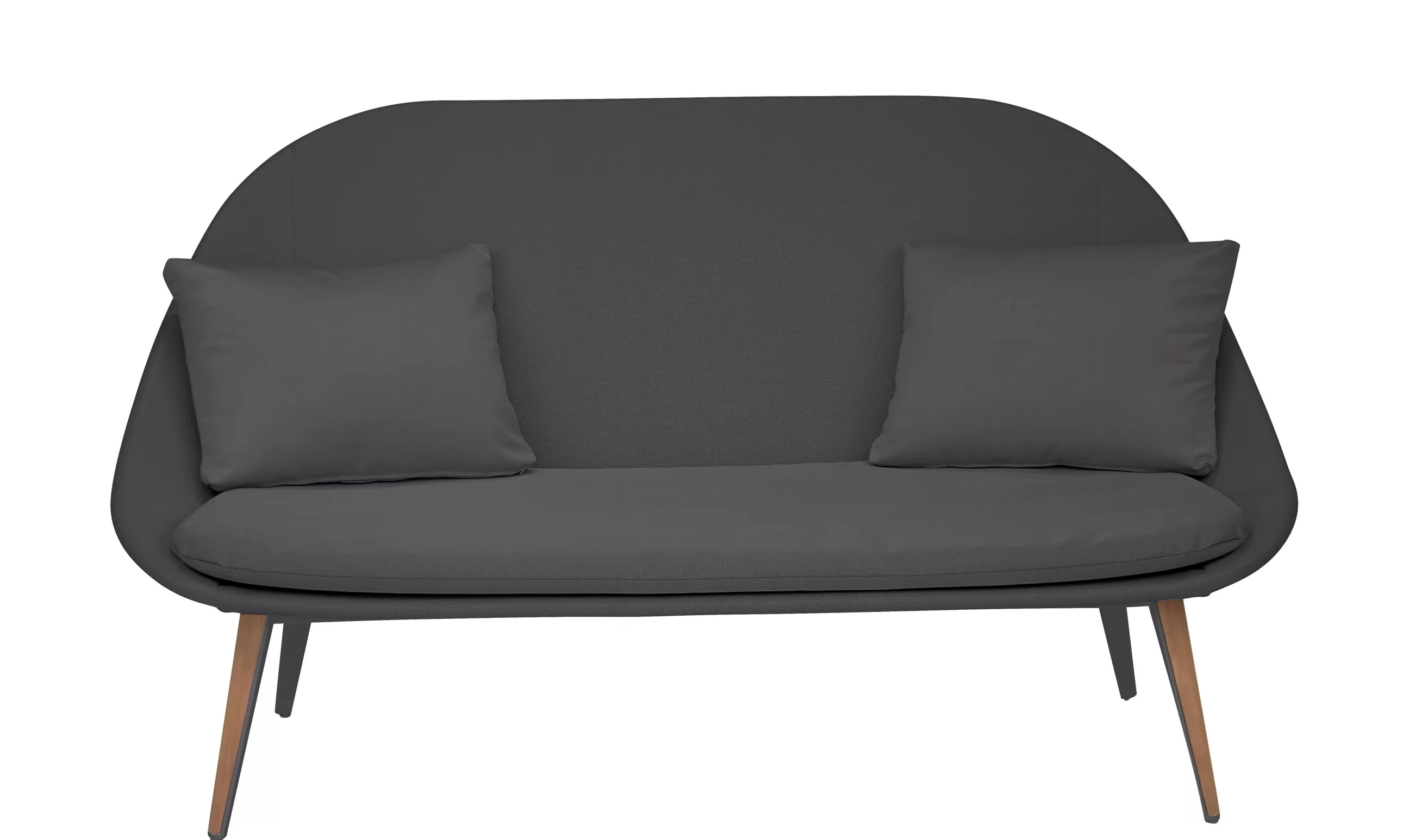 Canapés De Jardin>Vlaemynck Canape De Jardin 2 Places Vanity Tissu Marron Gris / Rembourre - Teck - Anthracite - Brun Fonce - Teck