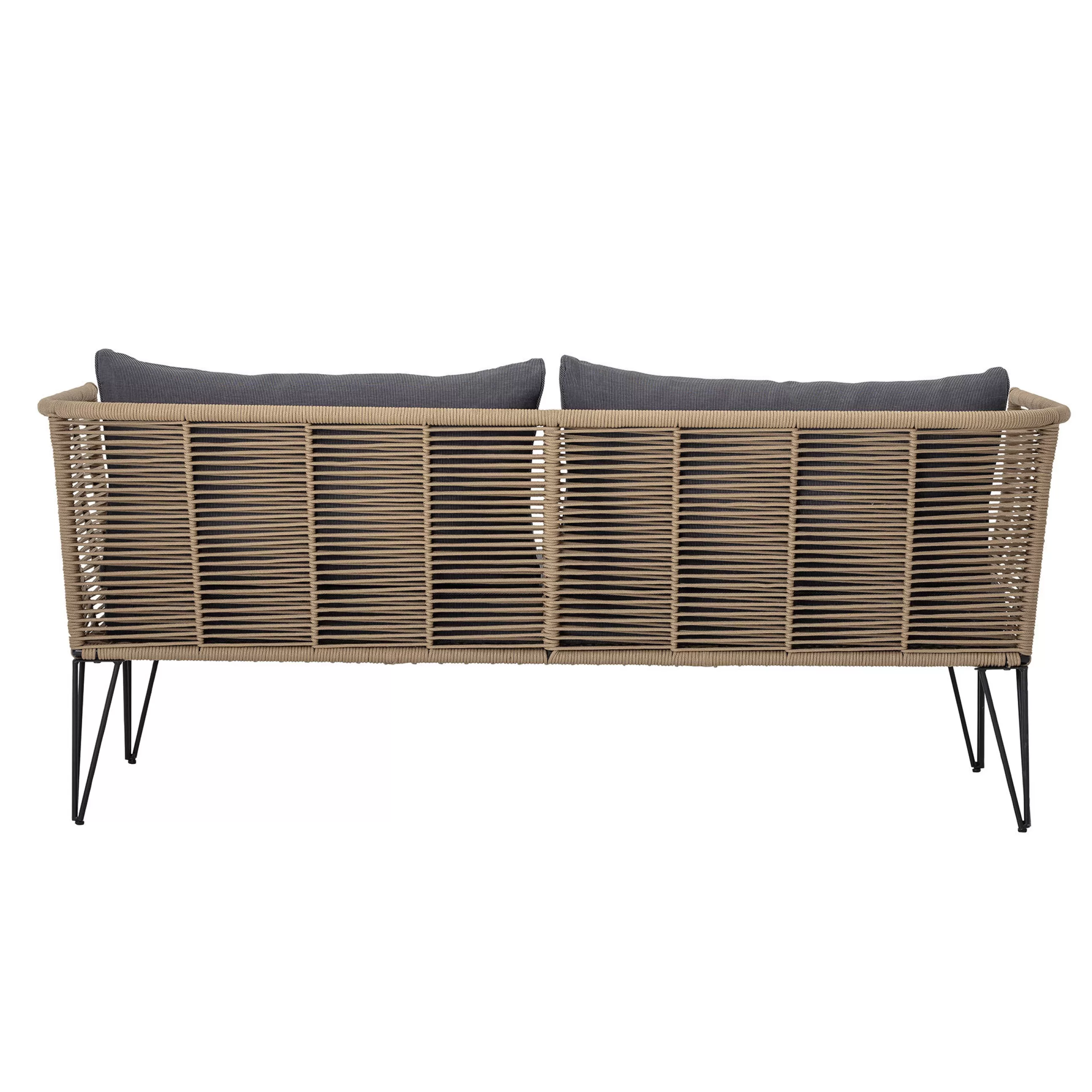 Canapés De Jardin>Bloomingville Canape De Jardin 3 Places Mundo Tissu Gris Beige / L 175 Cm - Fils Pvc - Gris Fonce - Taupe