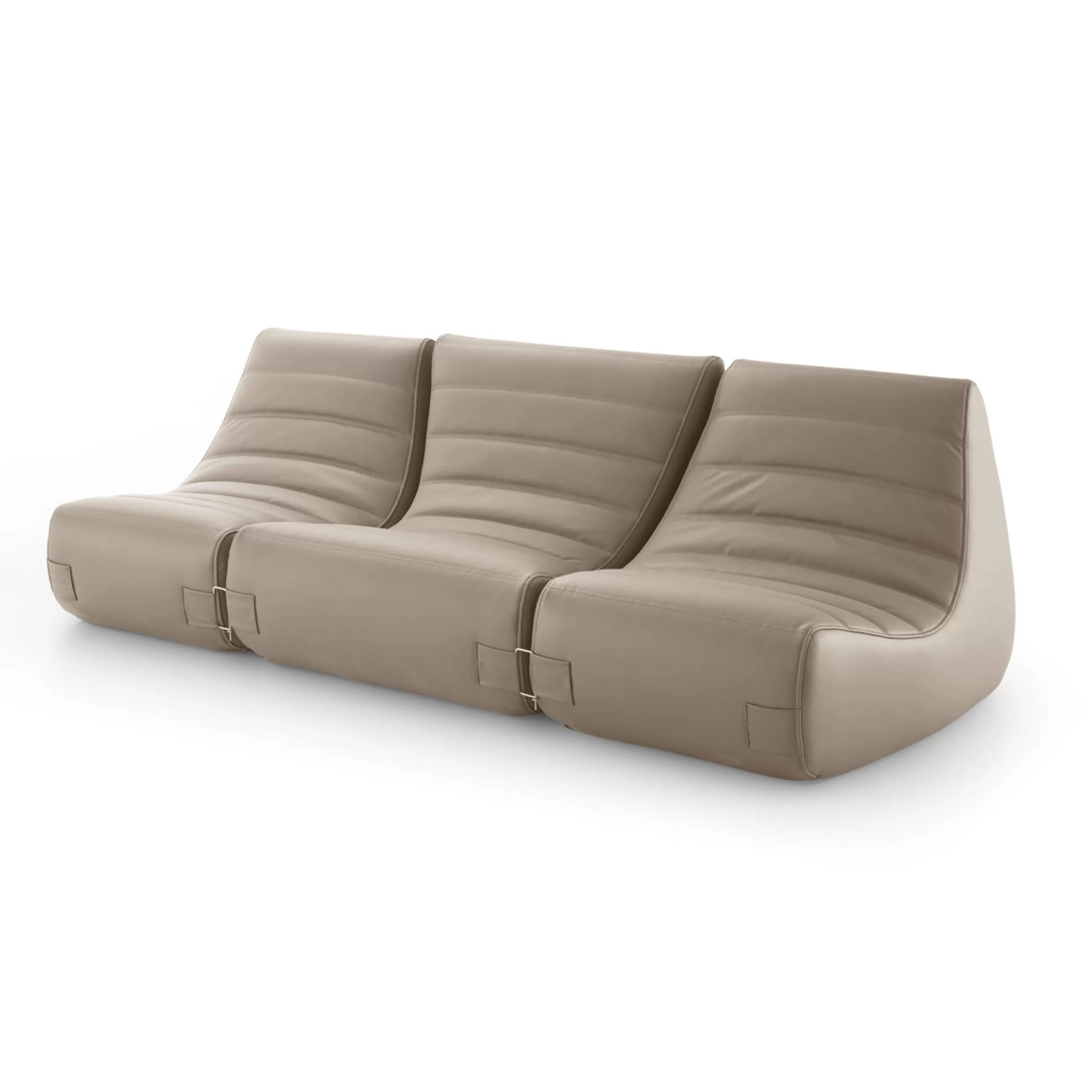 Canapés De Jardin>Cinna Canape De Jardin 3 Places Saparella Cuir Beige (1965) / 3 Modules - L 222 Cm - Taupe