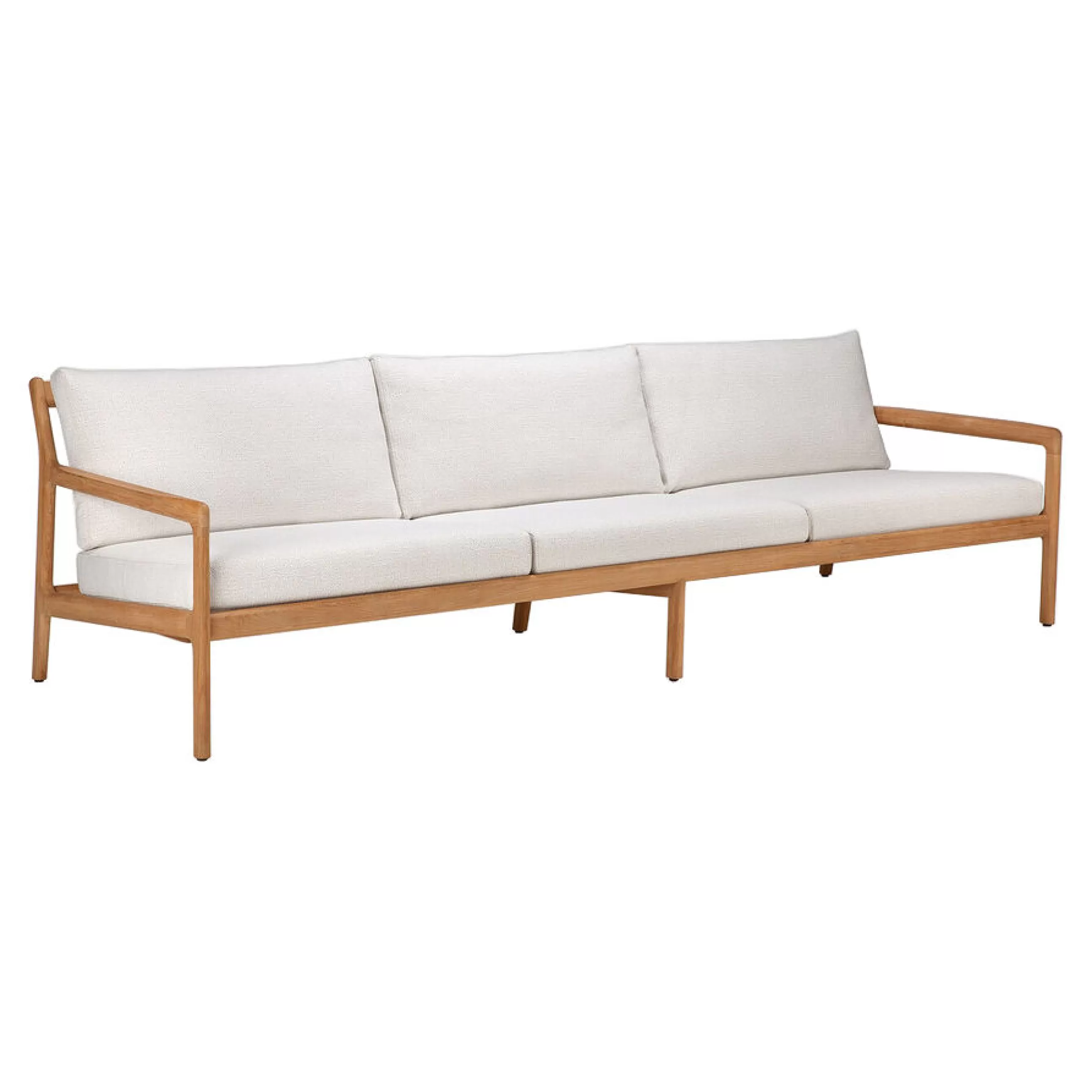 Canapés De Jardin>Ethnicraft Canape De Jardin 4 Places Jack Outdoor Tissu Bois Blanc / L 265 Cm - Teck - Blanc Casse - Teck