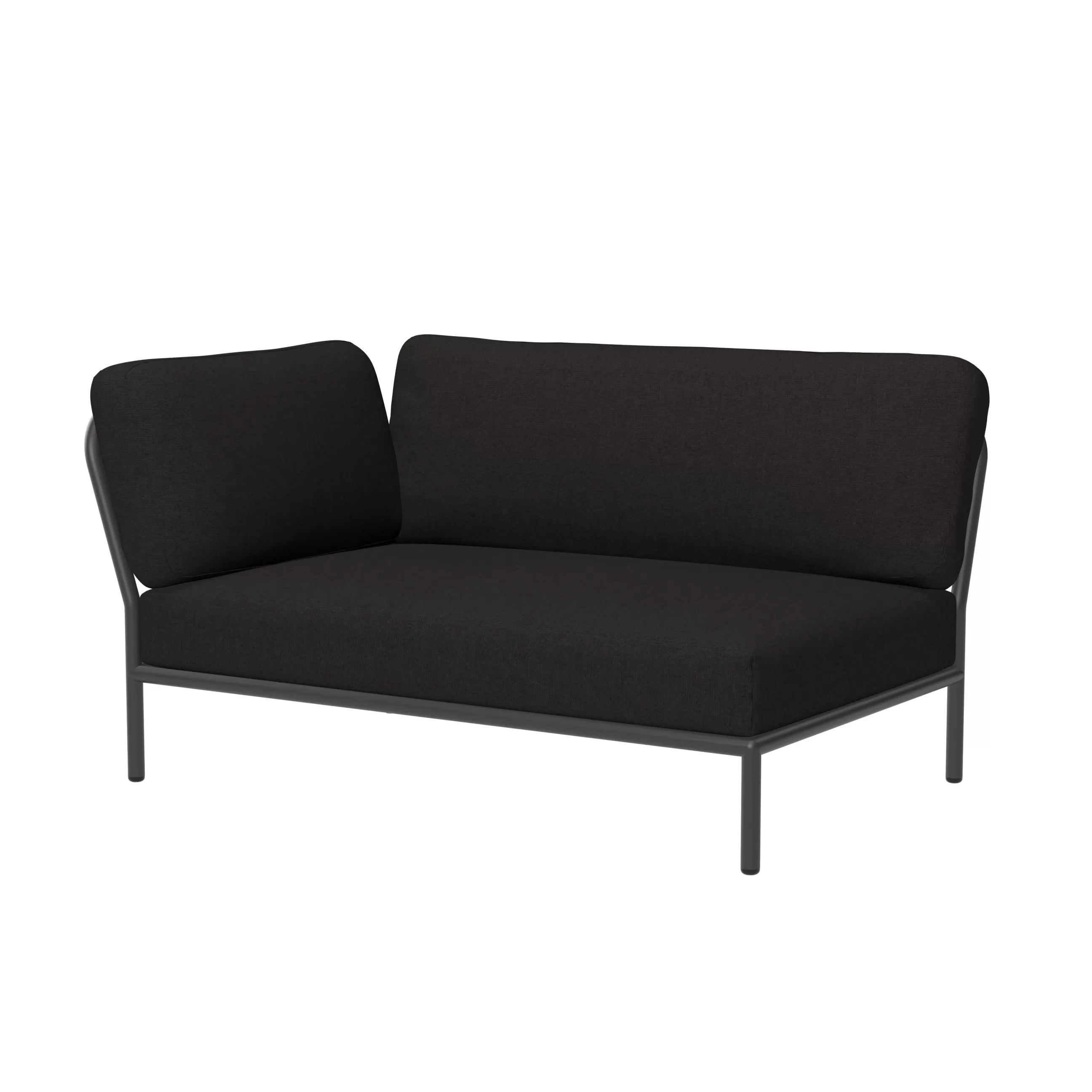 Canapés De Jardin>Houe Canape De Jardin Modulable Level Tissu Noir / Angle Gauche - L 139 X P 92,5 Cm - Charbon