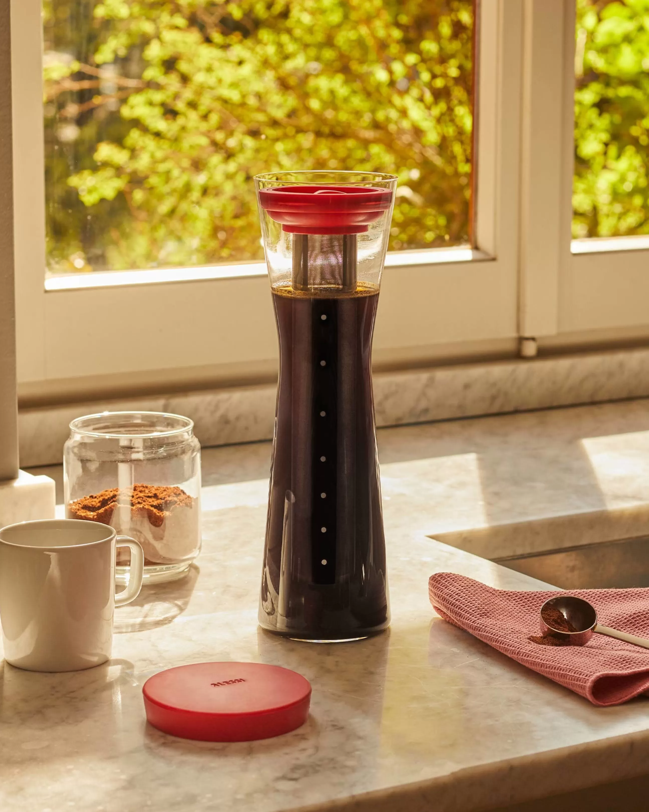 Cafetières>Alessi Carafe Pour Cafe Infuse A Froid Mazagran Verre/ Pour Cafe Cold Brew - 90 Cl - Rouge