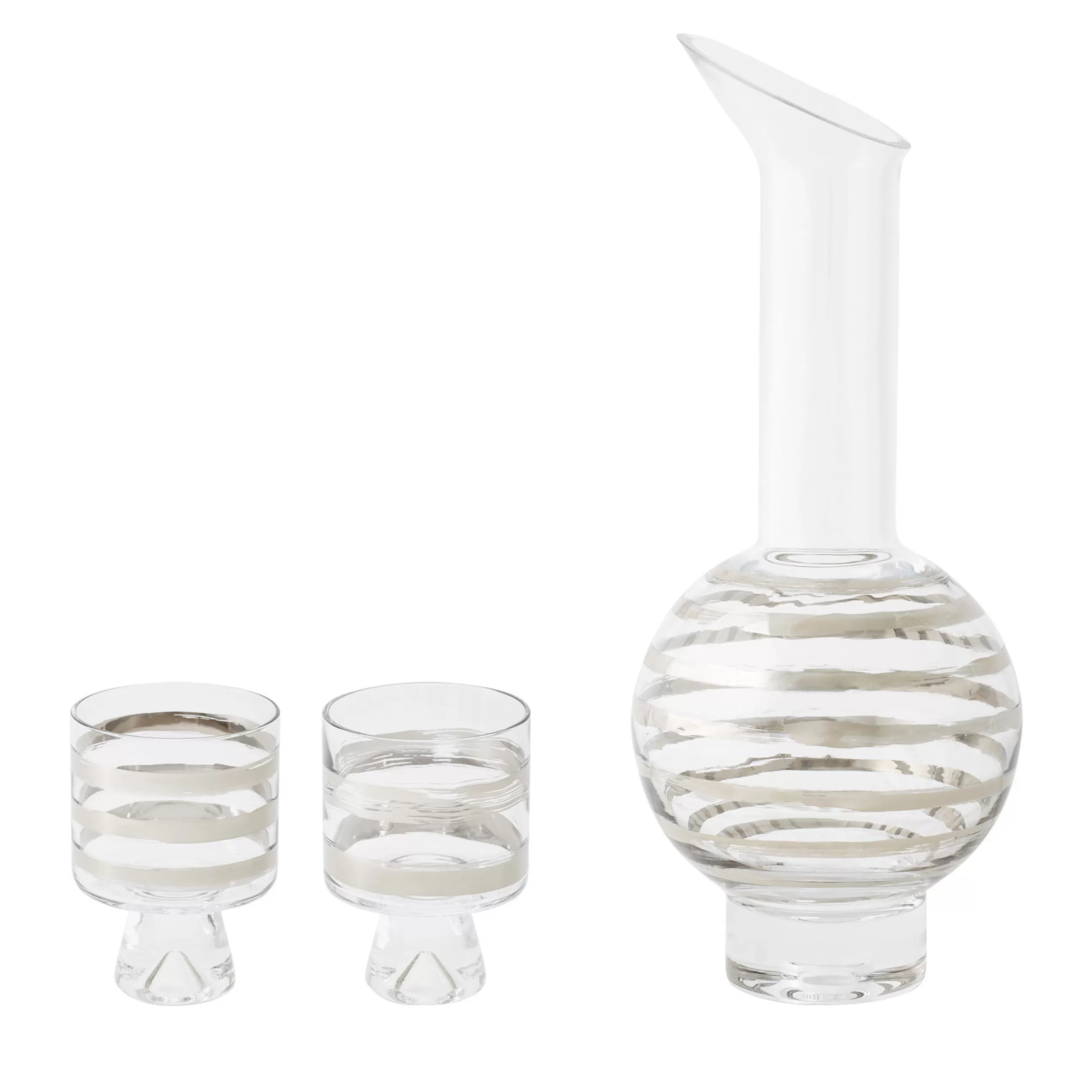 Carafes Et Décanteurs>Tom Dixon Carafe Twenty Tank Verre Argent Transparent / + 2 Verres - Edition Limitee 20Eme Anniversaire - Argent - Transparent