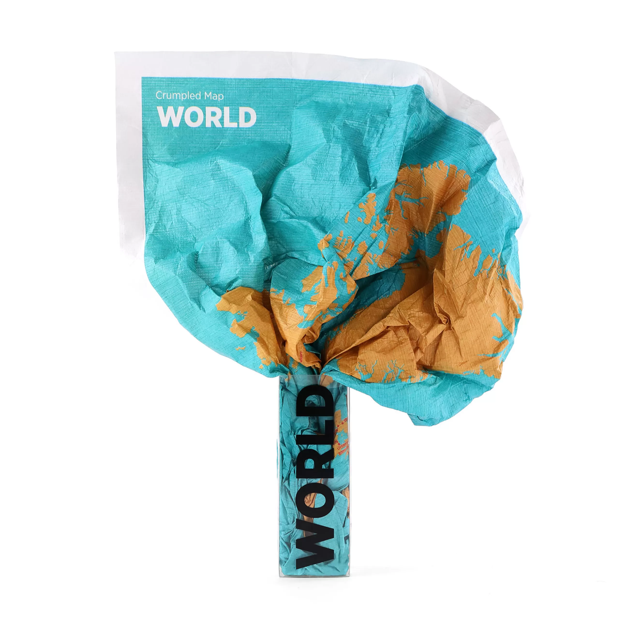 Jeux Et Loisirs>Palomar Carte Du Monde A Personnaliser Crumpled World By Cities Papier Multicolore / Noms De Villes - Feutre Effacable Inclus - 87 X 58 Cm - Bleu - Jaune