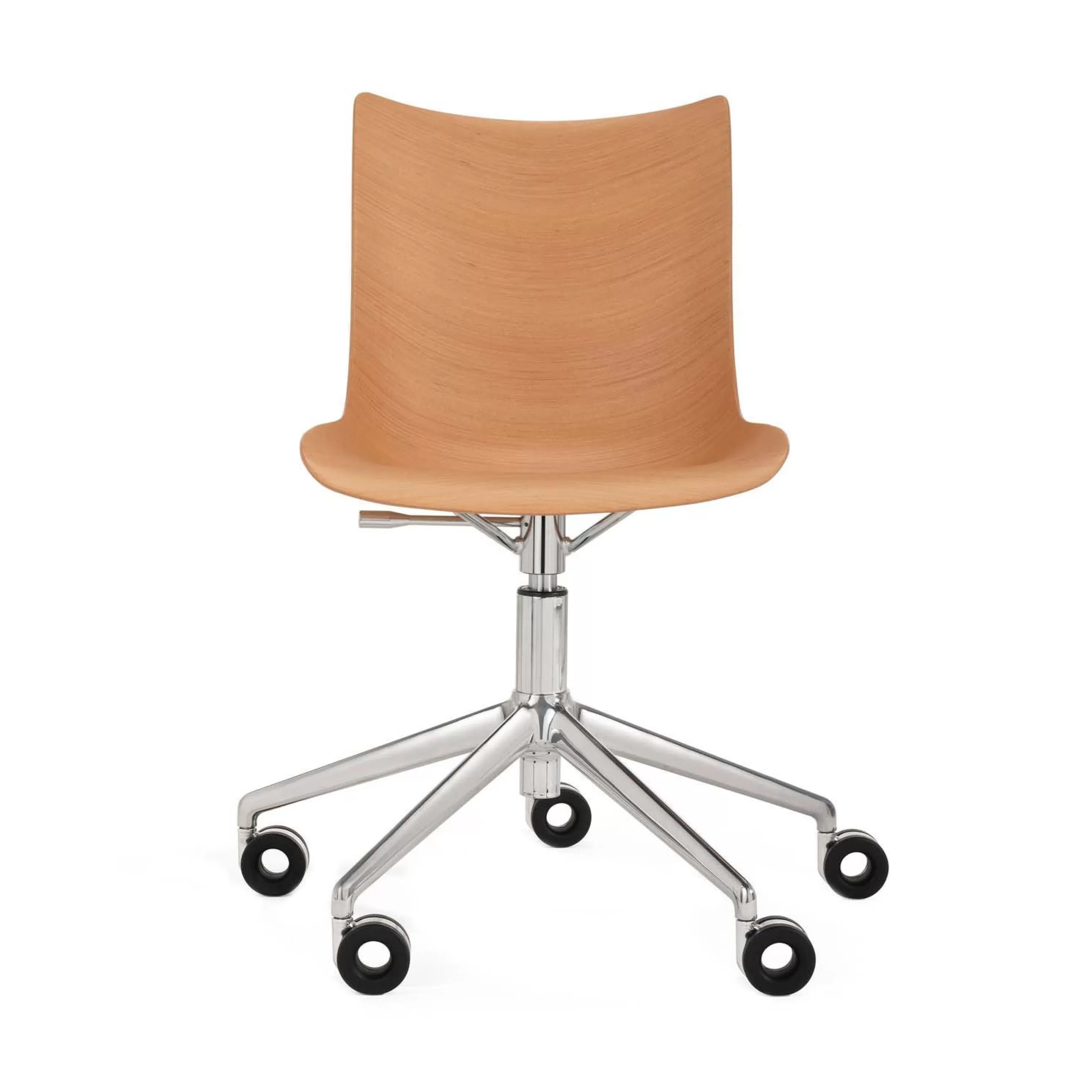 Fauteuils De Bureau>Kartell Chaise A Roulettes P/Wood Bois Naturel /  Hauteur Reglable - Bois Clair - Chrome