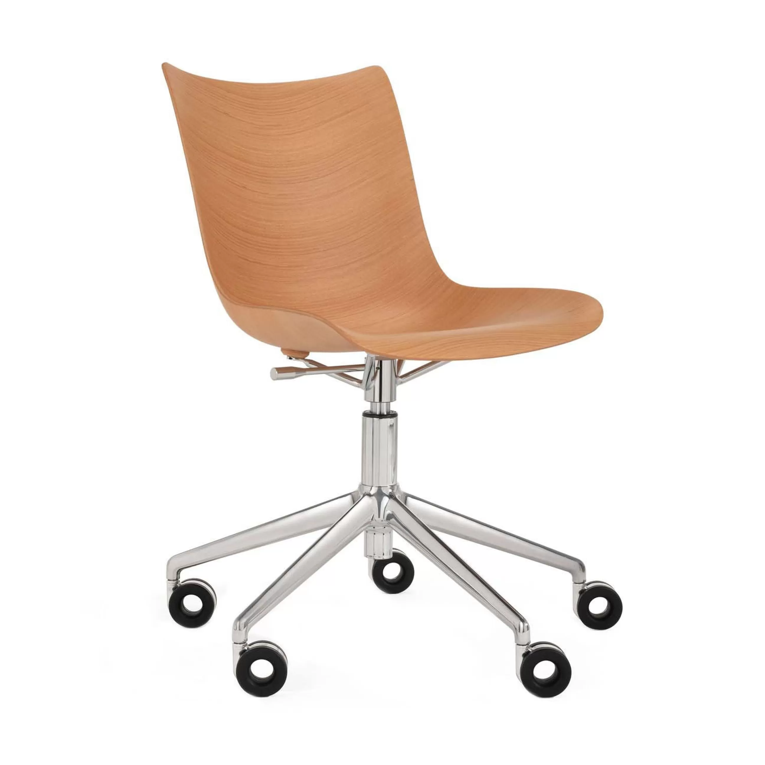 Fauteuils De Bureau>Kartell Chaise A Roulettes P/Wood Bois Naturel /  Hauteur Reglable - Bois Clair - Chrome