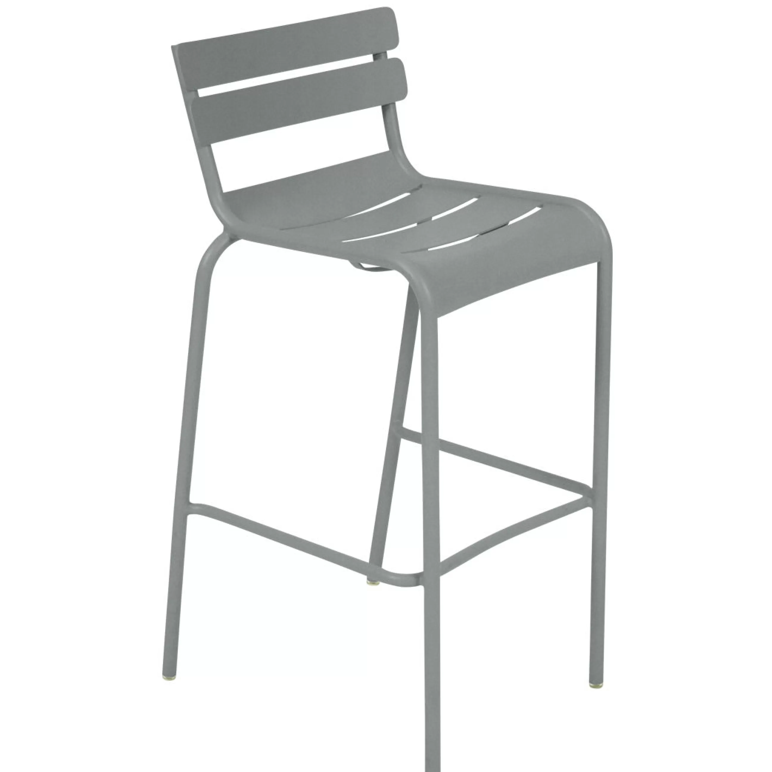 Tabourets De Bar D'extérieur>Fermob Chaise De Bar Luxembourg Metal Gris / H 80 Cm - Aluminium - Gris Lapilli