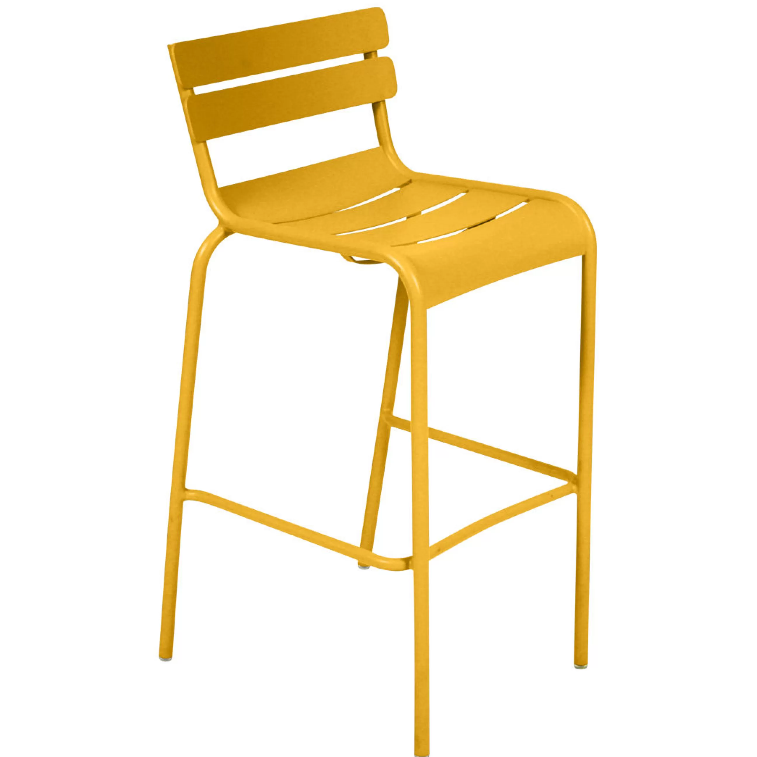 Tabourets De Bar D'extérieur>Fermob Chaise De Bar Luxembourg Metal Jaune / Aluminium - H 80 Cm - Miel Texture