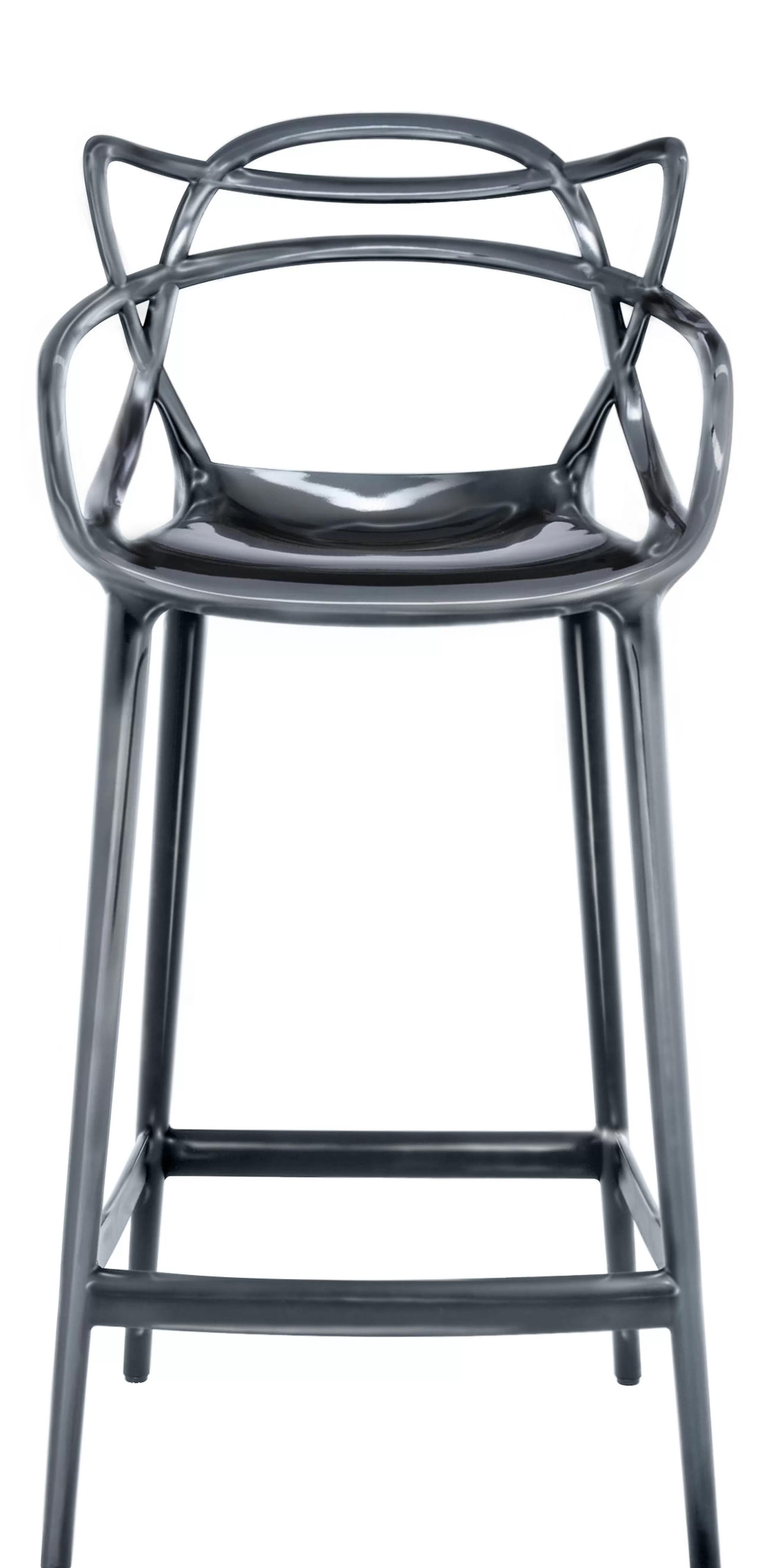 Tabourets De Bar D'extérieur>Kartell Chaise De Bar Masters Plastique Gris Argent Metal / H 65 Cm - Metallisee - Titane