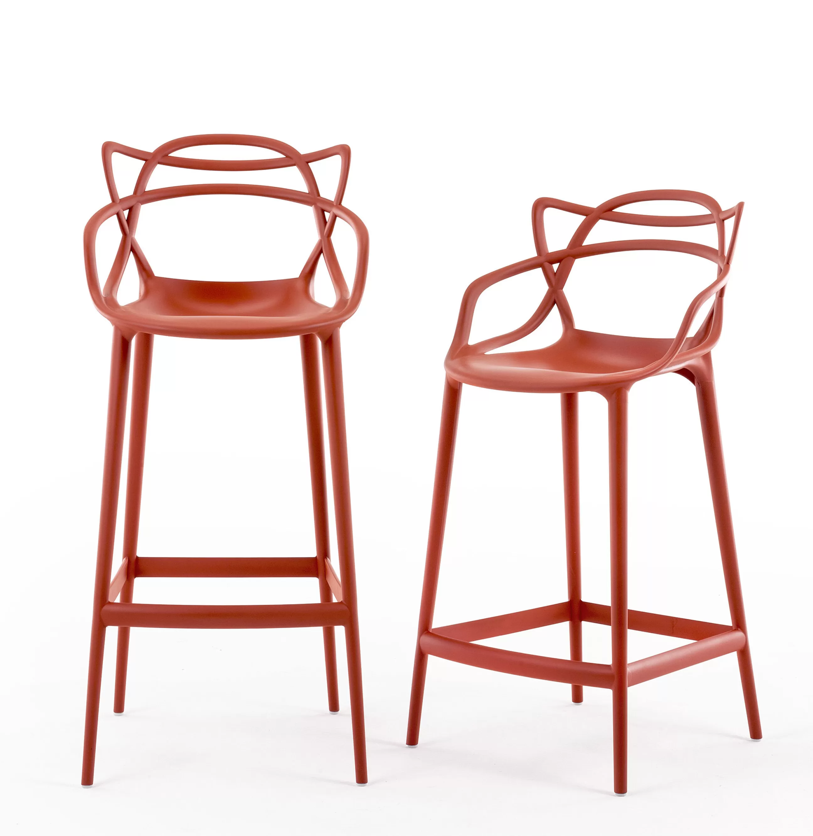 Tabourets De Bar D'extérieur>Kartell Chaise De Bar Masters Plastique Orange / H 65 Cm - Orange Rouille