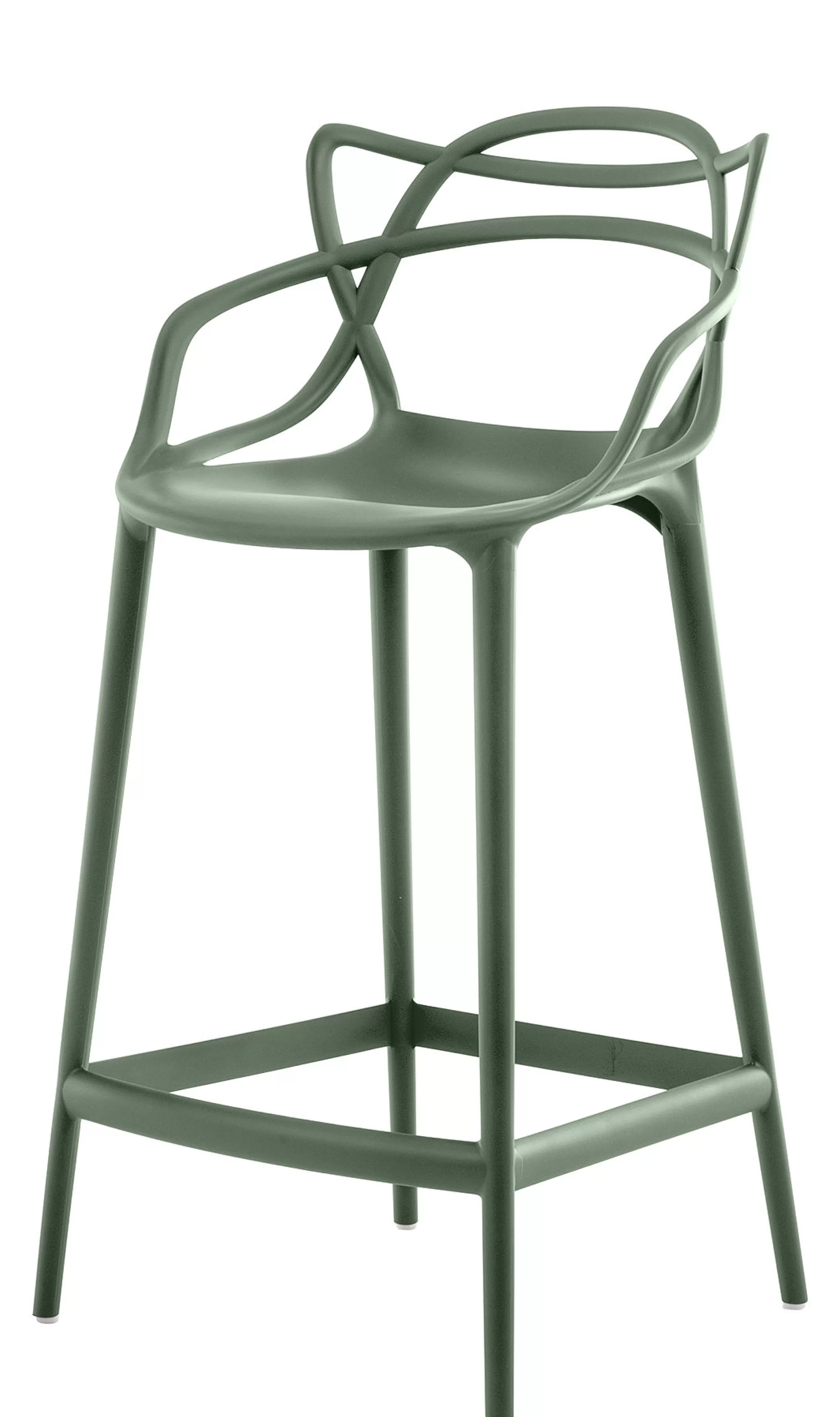 Tabourets De Bar D'extérieur>Kartell Chaise De Bar Masters Plastique Vert / H 65 Cm - Vert Sauge