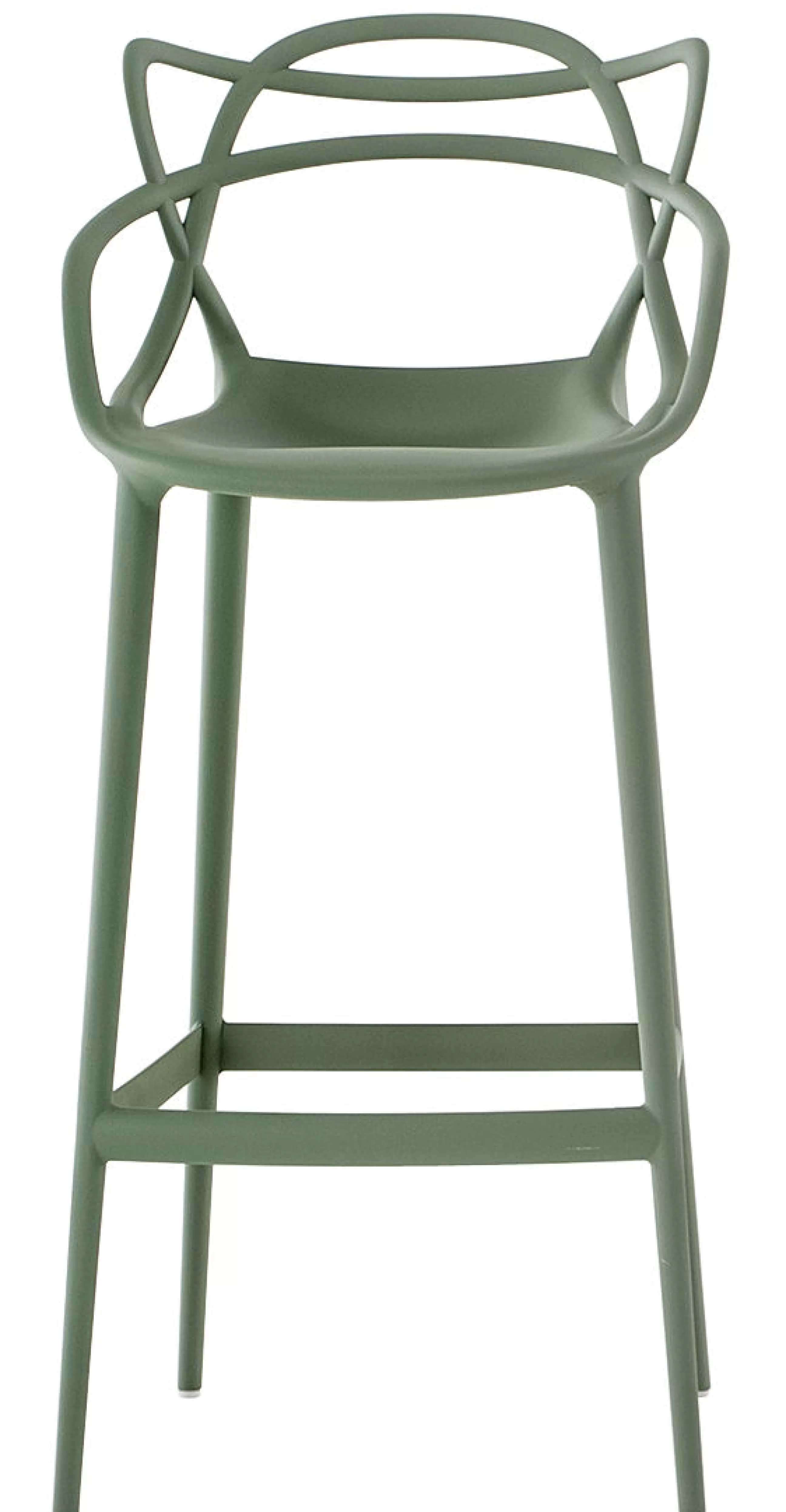 Tabourets De Bar D'extérieur>Kartell Chaise De Bar Masters Plastique Vert / H 75 Cm - Vert Sauge
