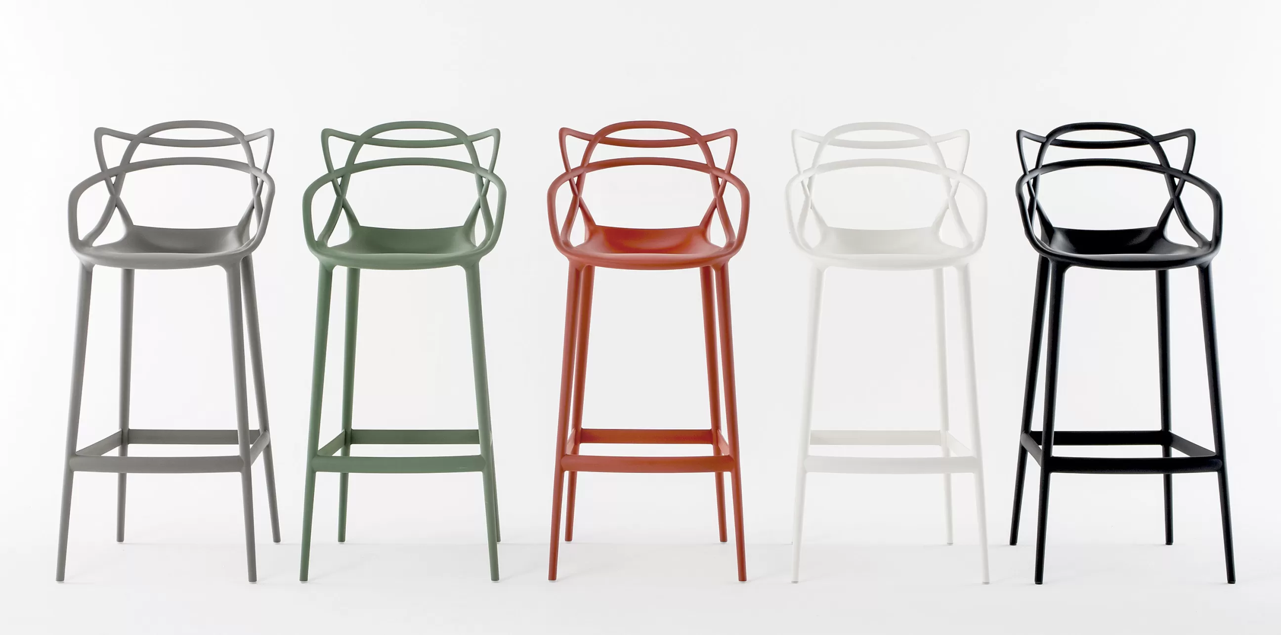 Tabourets De Bar D'extérieur>Kartell Chaise De Bar Masters Plastique Vert / H 75 Cm - Vert Sauge