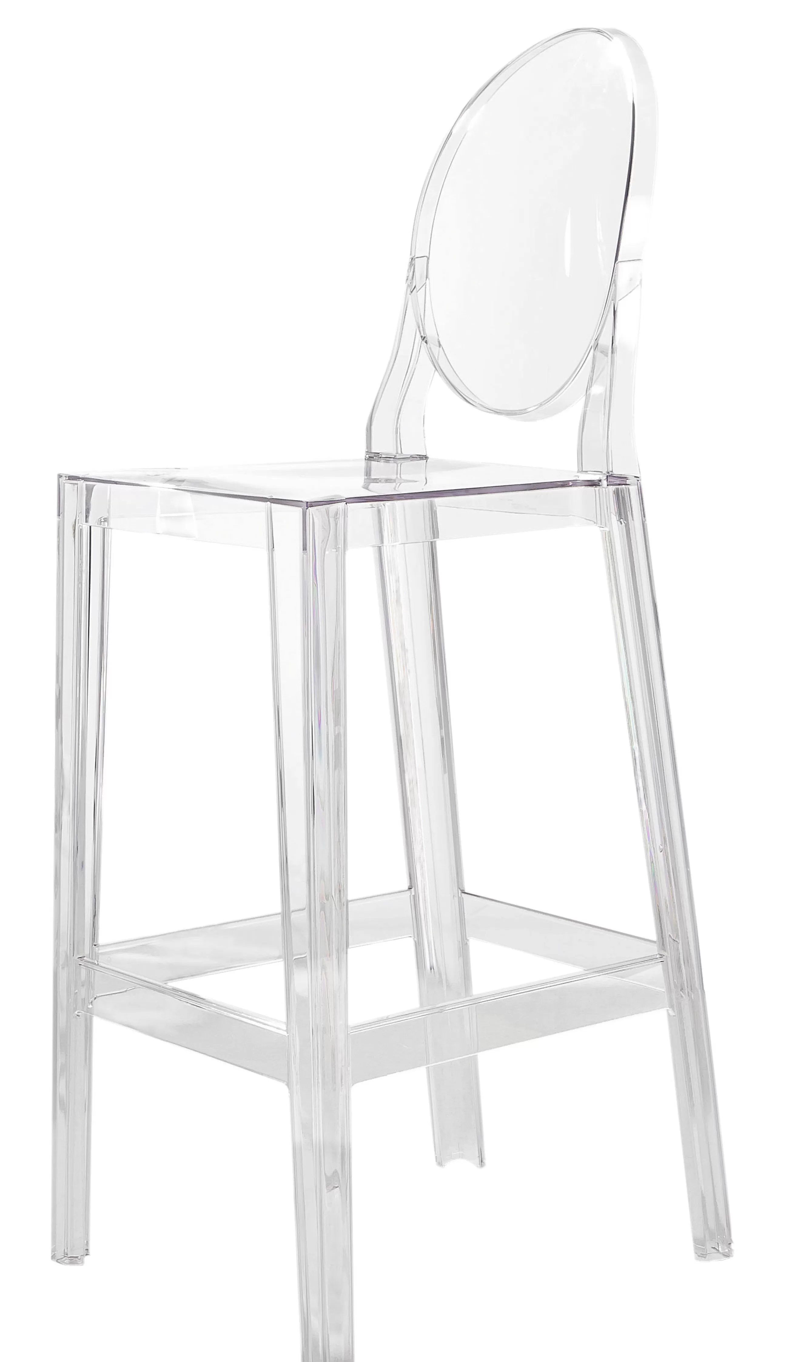 Tabourets De Bar D'extérieur>Kartell Chaise De Bar One More Plastique Transparent / H 65Cm - Cristal