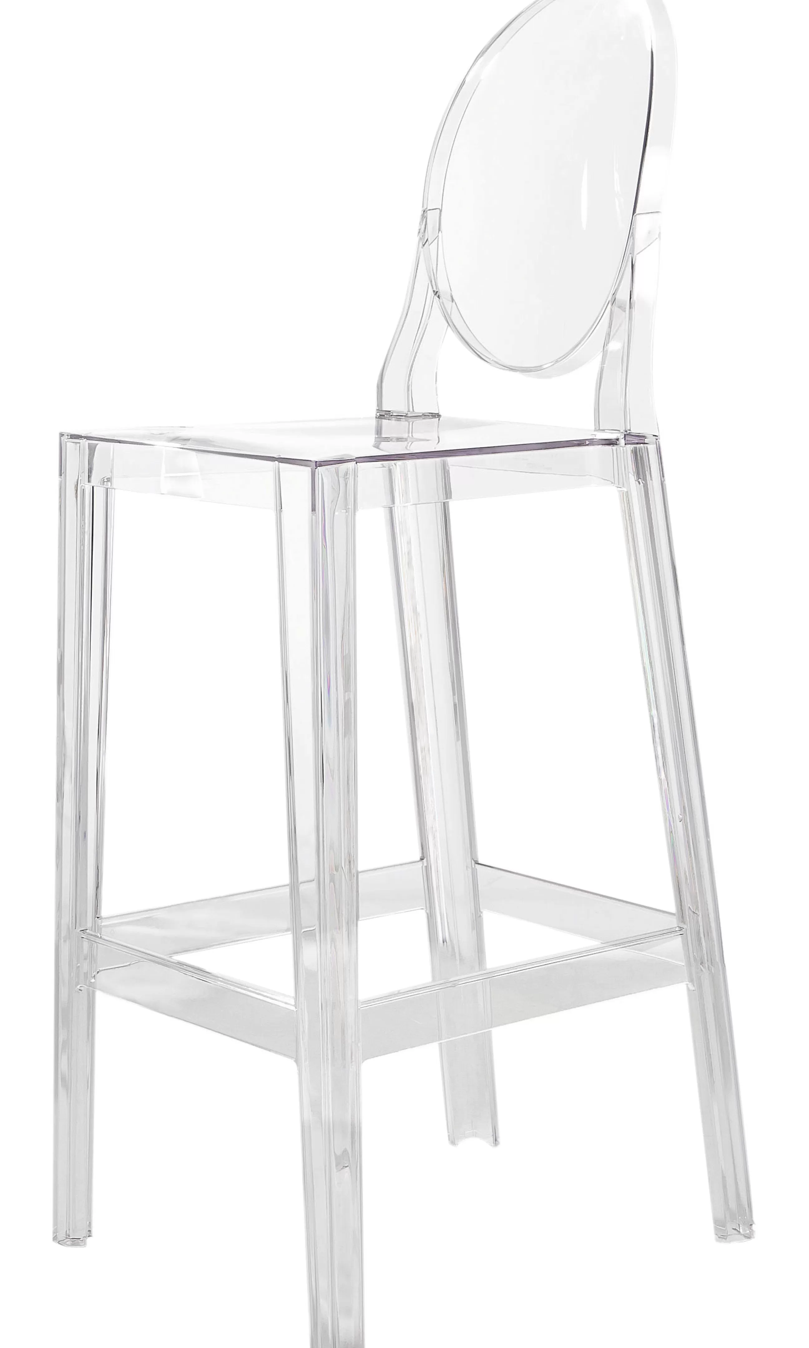 Tabourets De Bar D'extérieur>Kartell Chaise De Bar One More Plastique Transparent / H 75Cm - Cristal