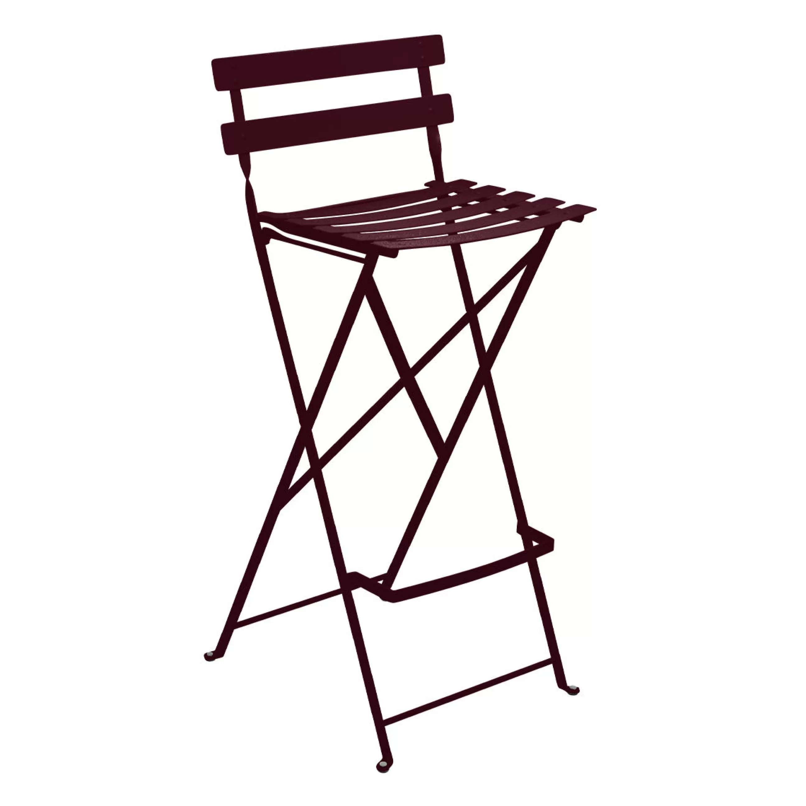 Tabourets De Bar D'extérieur>Fermob Chaise De Bar Pliante Bistro Metal Rouge / H 74 Cm - Cerise Noire