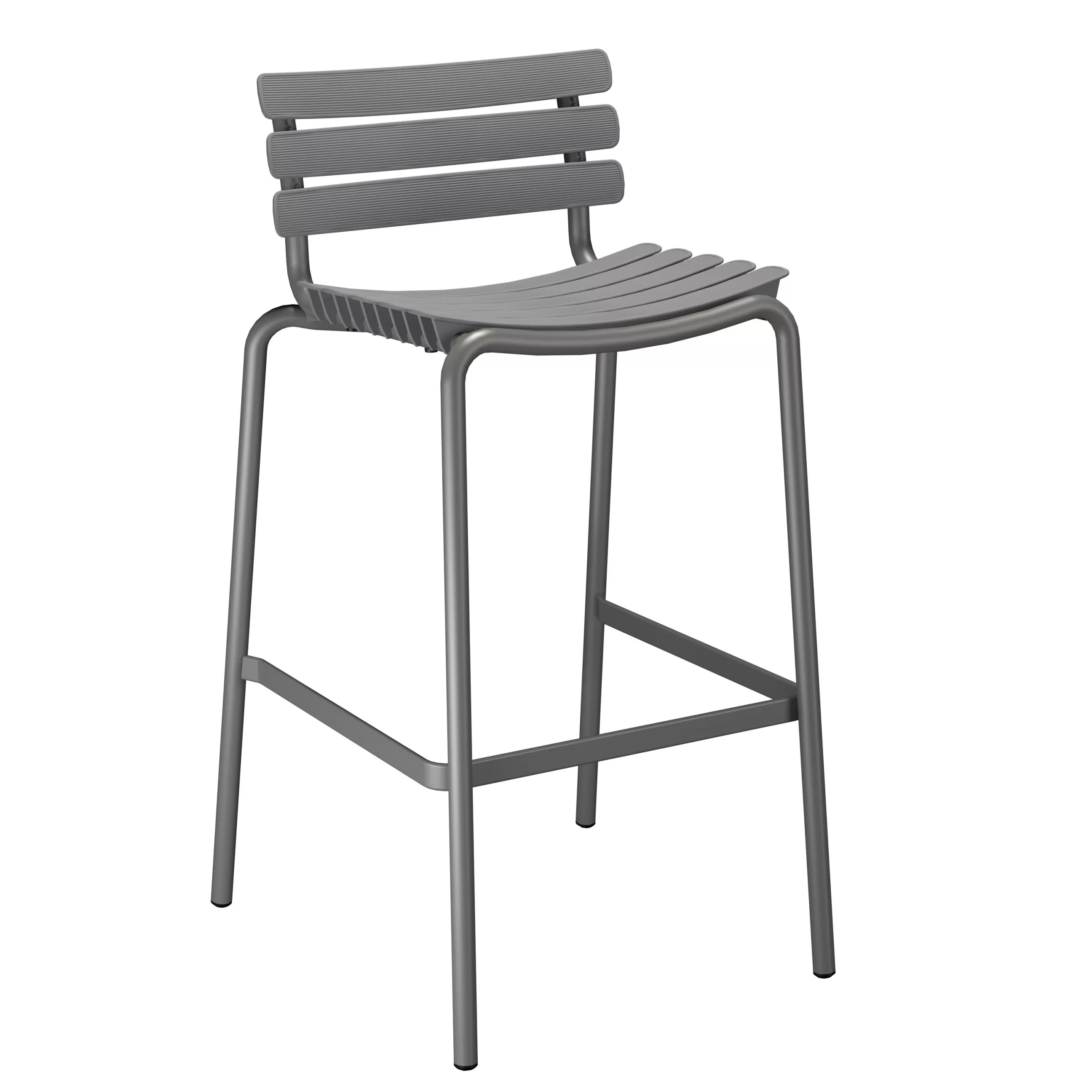 Tabourets De Bar D'extérieur>Houe Chaise De Bar Reclips Plastique/ H 76 Cm - Plastique Recycle - Gris