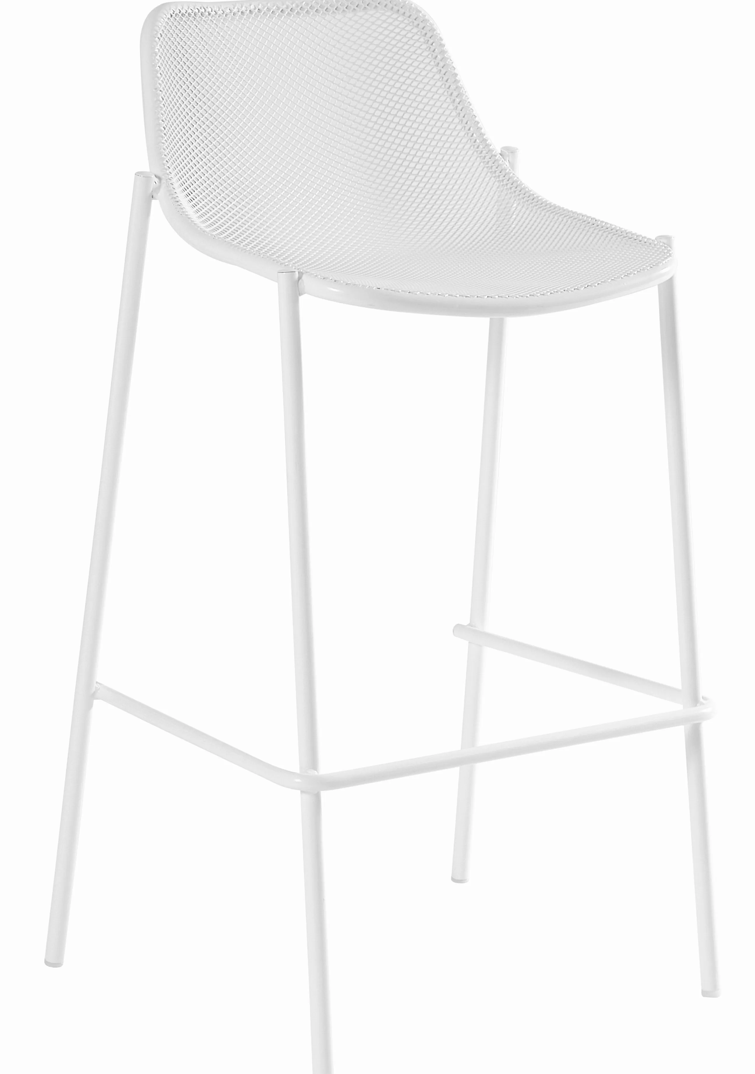 Tabourets De Bar D'extérieur>Emu Chaise De Bar Round Metal/ H 78 Cm - Blanc