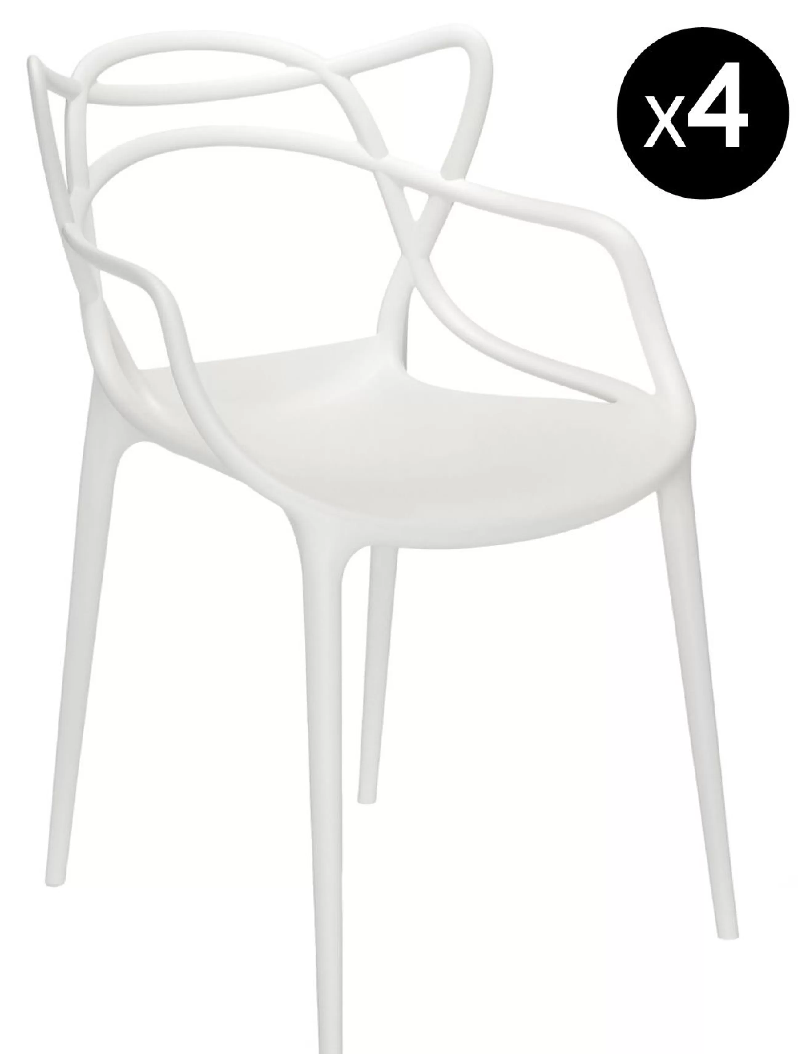 Fauteuils De Bureau>Kartell Chaise Empilable Masters Plastique/ Lot De 4 - Blanc