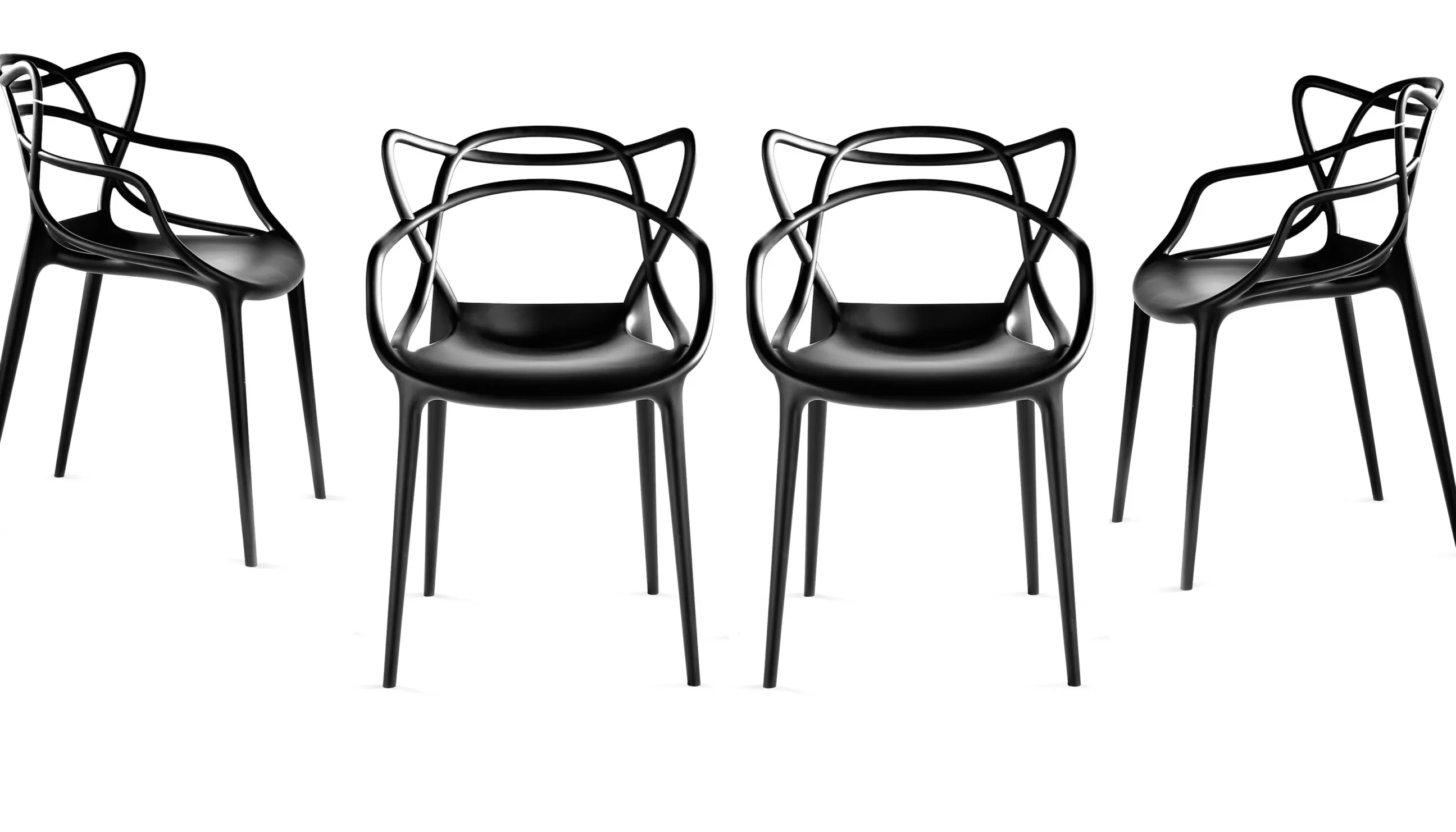 Chaises De Jardin>Kartell Chaise Empilable Masters Plastique/ Lot De 4 - Noir