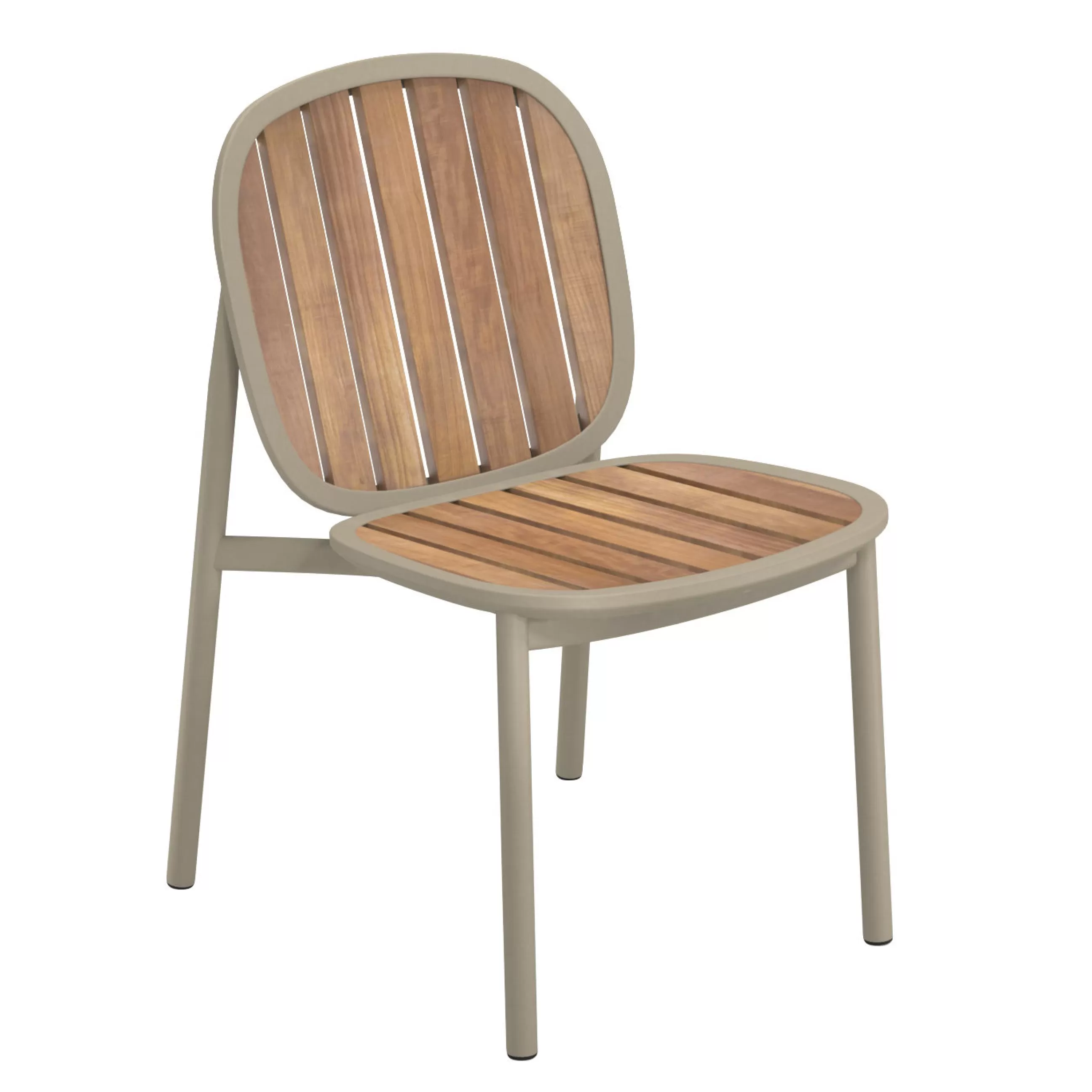 Tabourets De Bar D'extérieur>Emu Chaise Empilable Twins Bois Beige - Teck - Tourterelle