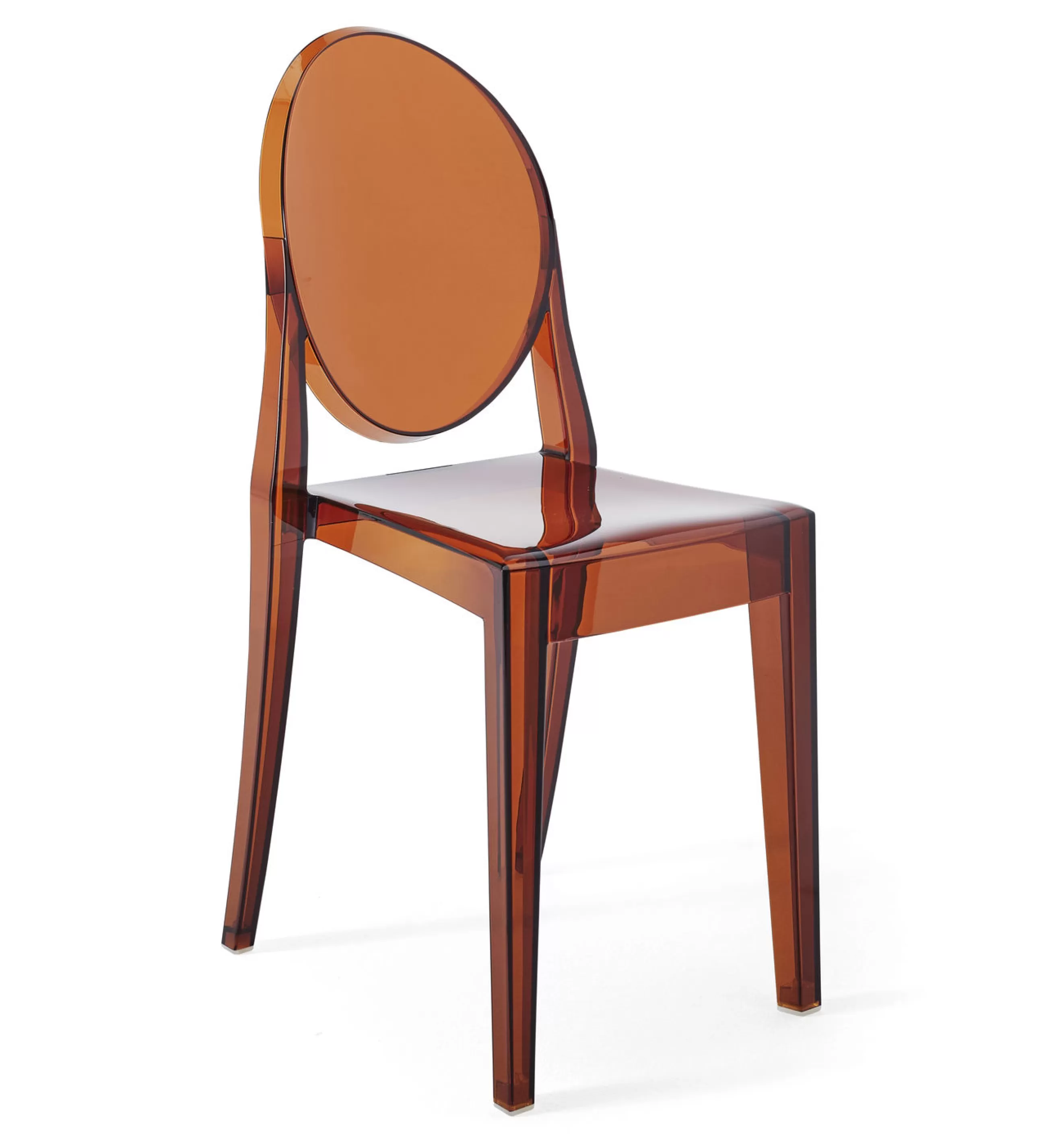 Chaises De Jardin>Kartell Chaise Empilable Victoria Ghost Plastique Orange Marron / Polycarbonate 2.0 - Ambre