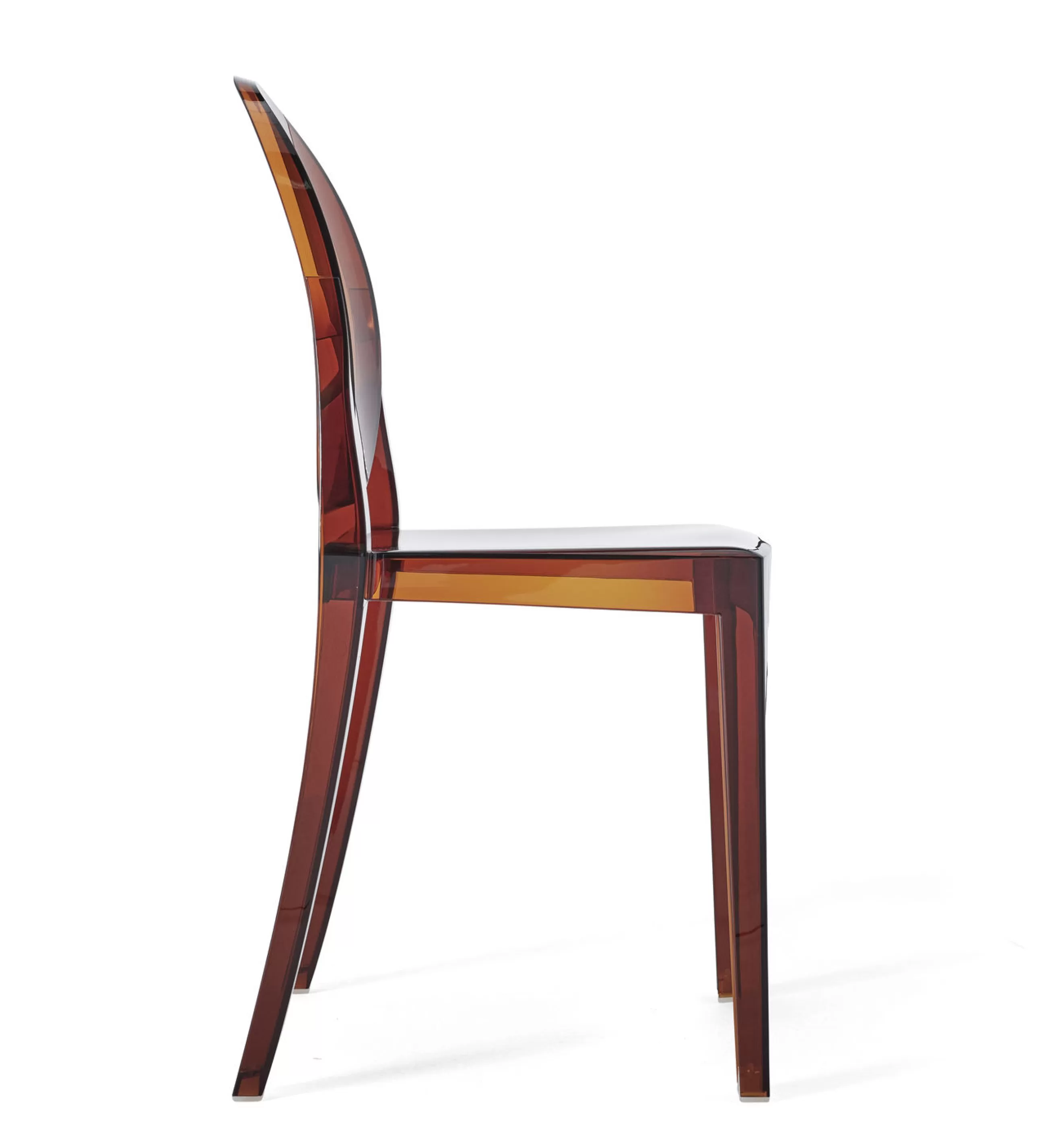 Chaises De Jardin>Kartell Chaise Empilable Victoria Ghost Plastique Orange Marron / Polycarbonate 2.0 - Ambre