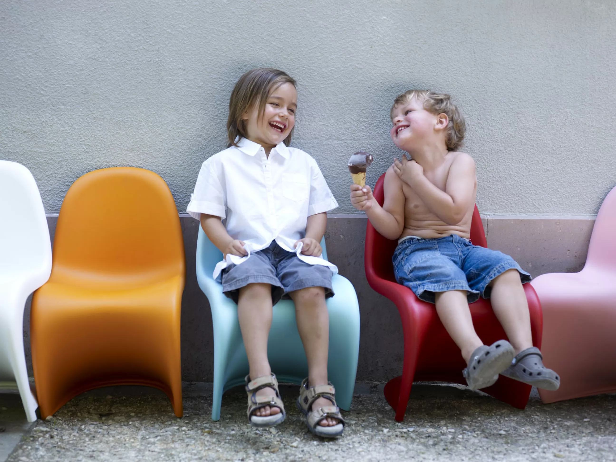 Mobilier Kids>Vitra Chaise Enfant Panton Junior Plastique Jaune / By Verner Panton, 1959 - Jaune Dore