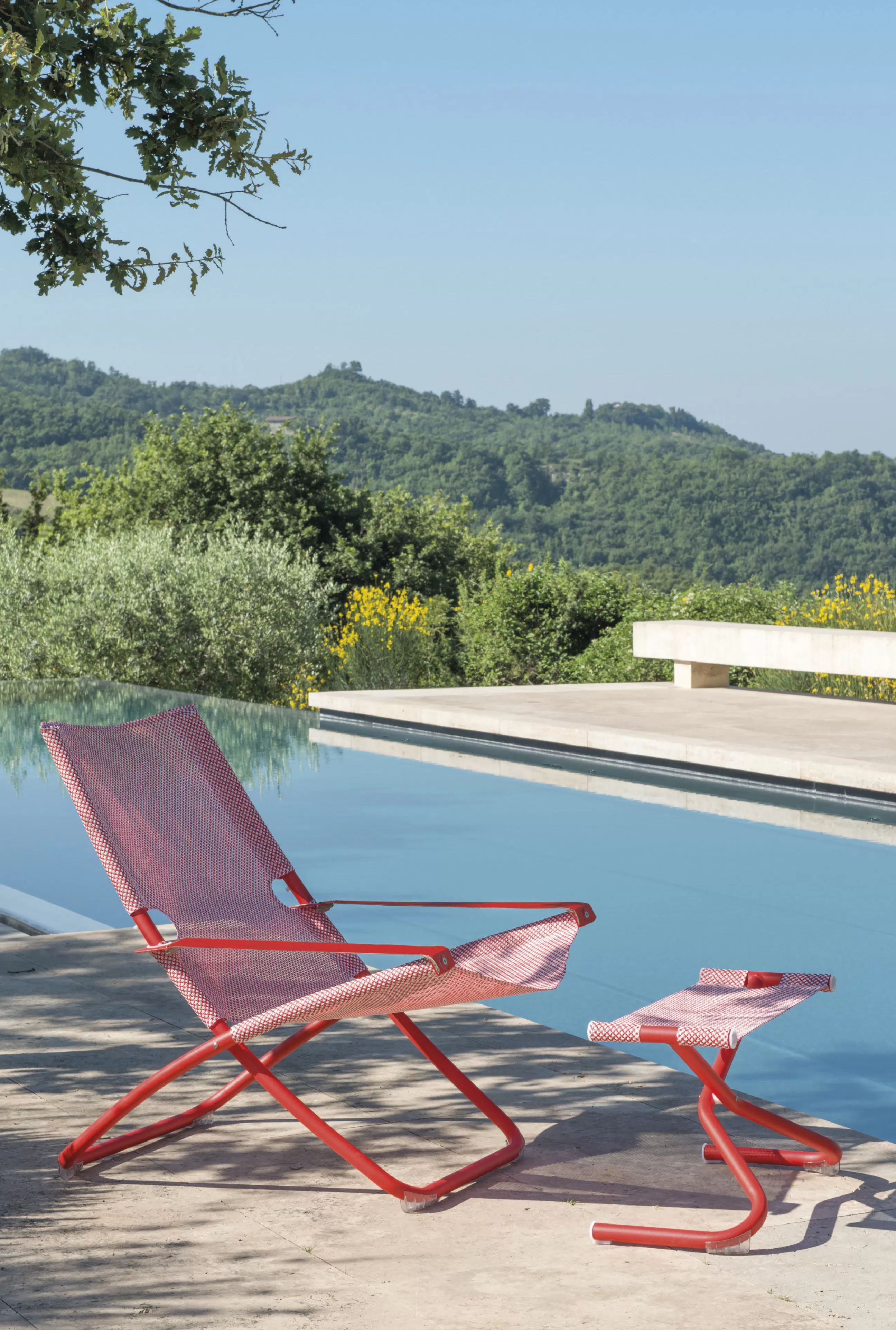 Bains De Soleil Chaises Longues Et Hamacs>Emu Chaise Longue Pliable Inclinable Snooze Metalmetal & Tissu/ 2 Positions - Rouge